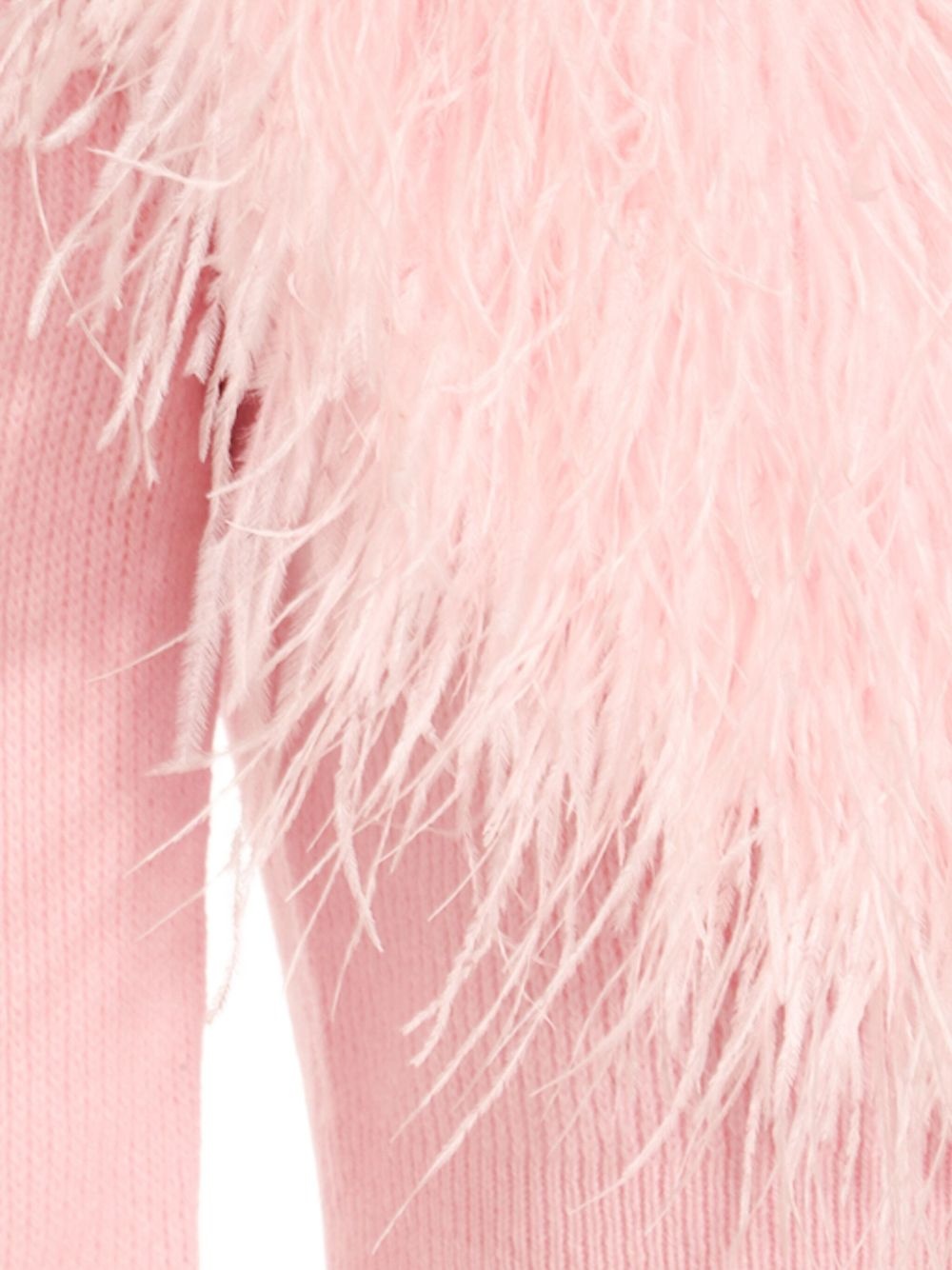 feather-trimmed cardigan - 4