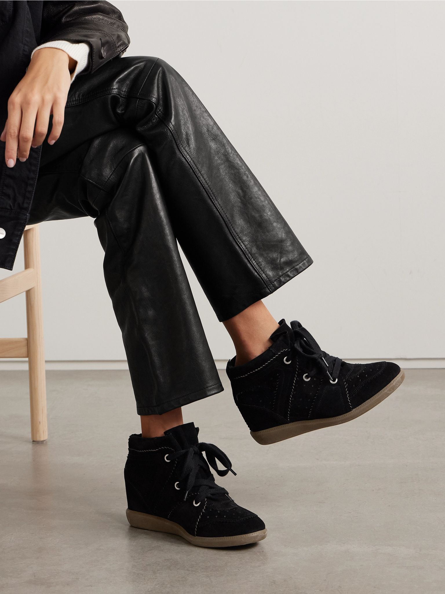 Bobby suede wedge sneakers Black - 2