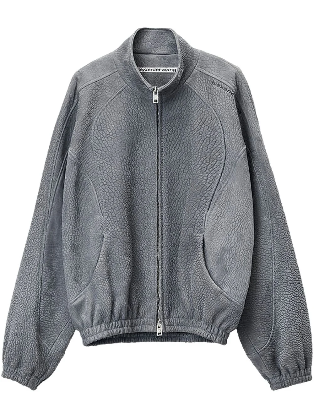 leather track jacket - 1