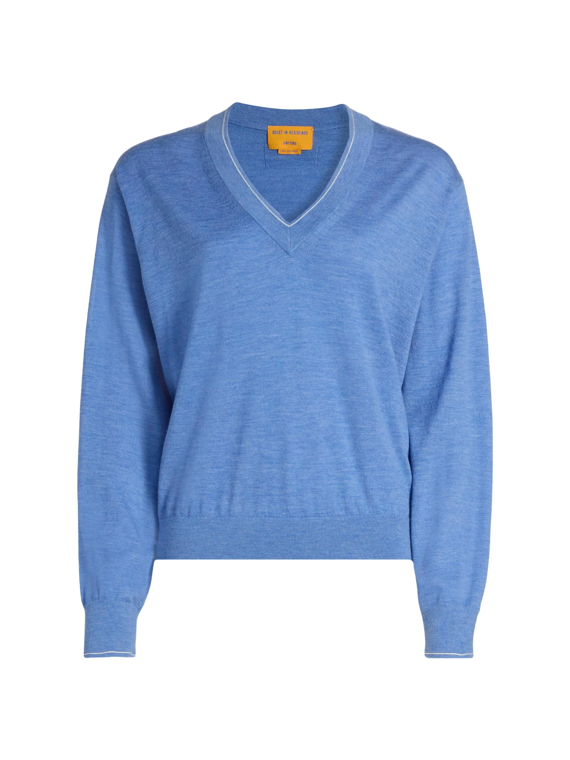 Women's The Airy Cotton-Silk Sweater - Delft Blue Cream - 1