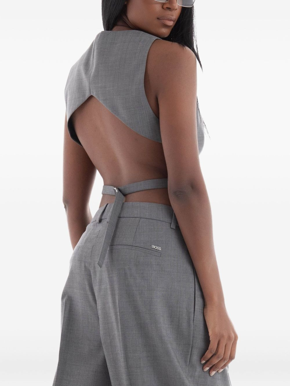 button-down sleeveless vest - 5