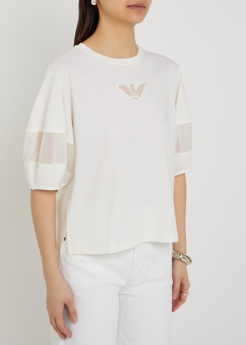 EMPORIO ARMANI Emporio Armani Panelled Logo Cotton T-shirt outlook