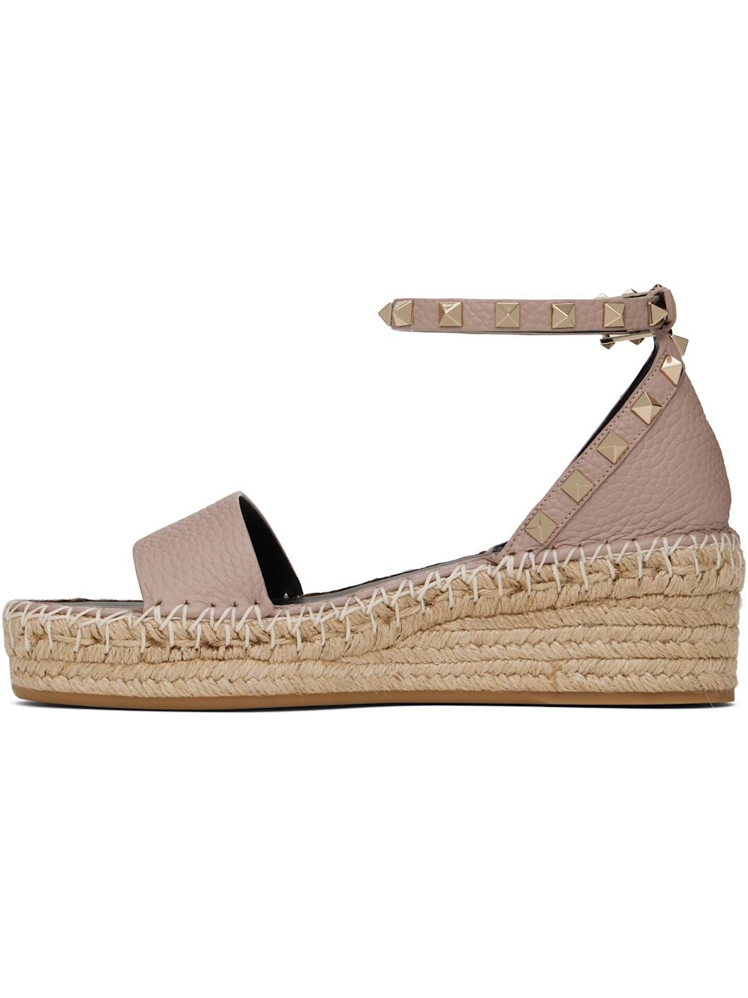 Taupe Double Rockstud Sandals - 3