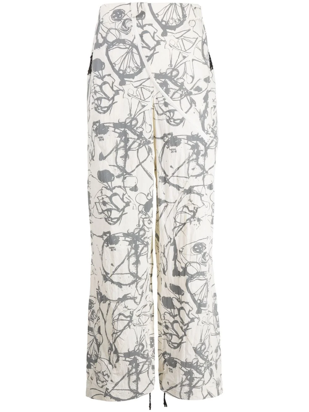 abstract-print straight-leg trousers - 1