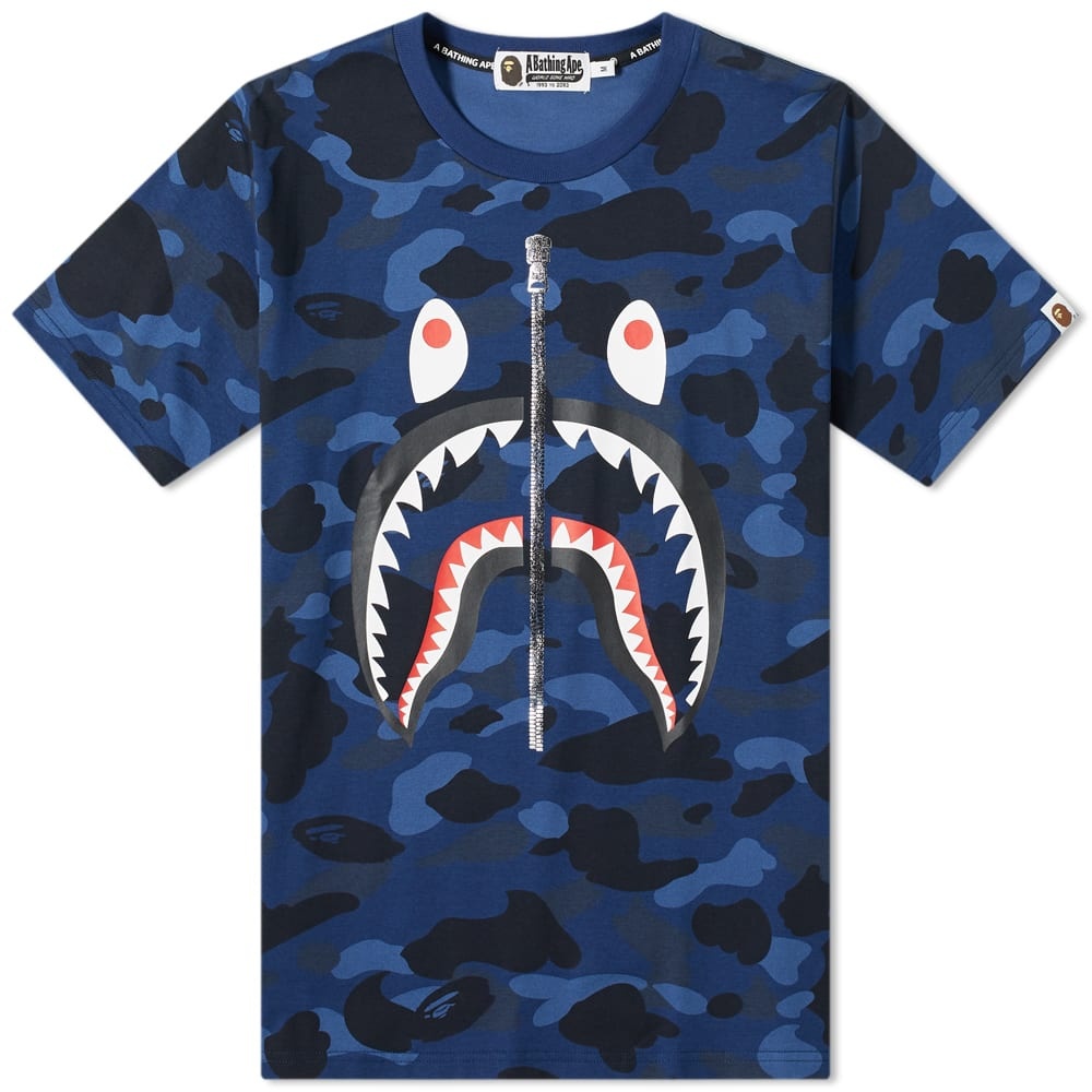 A Bathing Ape Colour Camo Shark Tee - 1