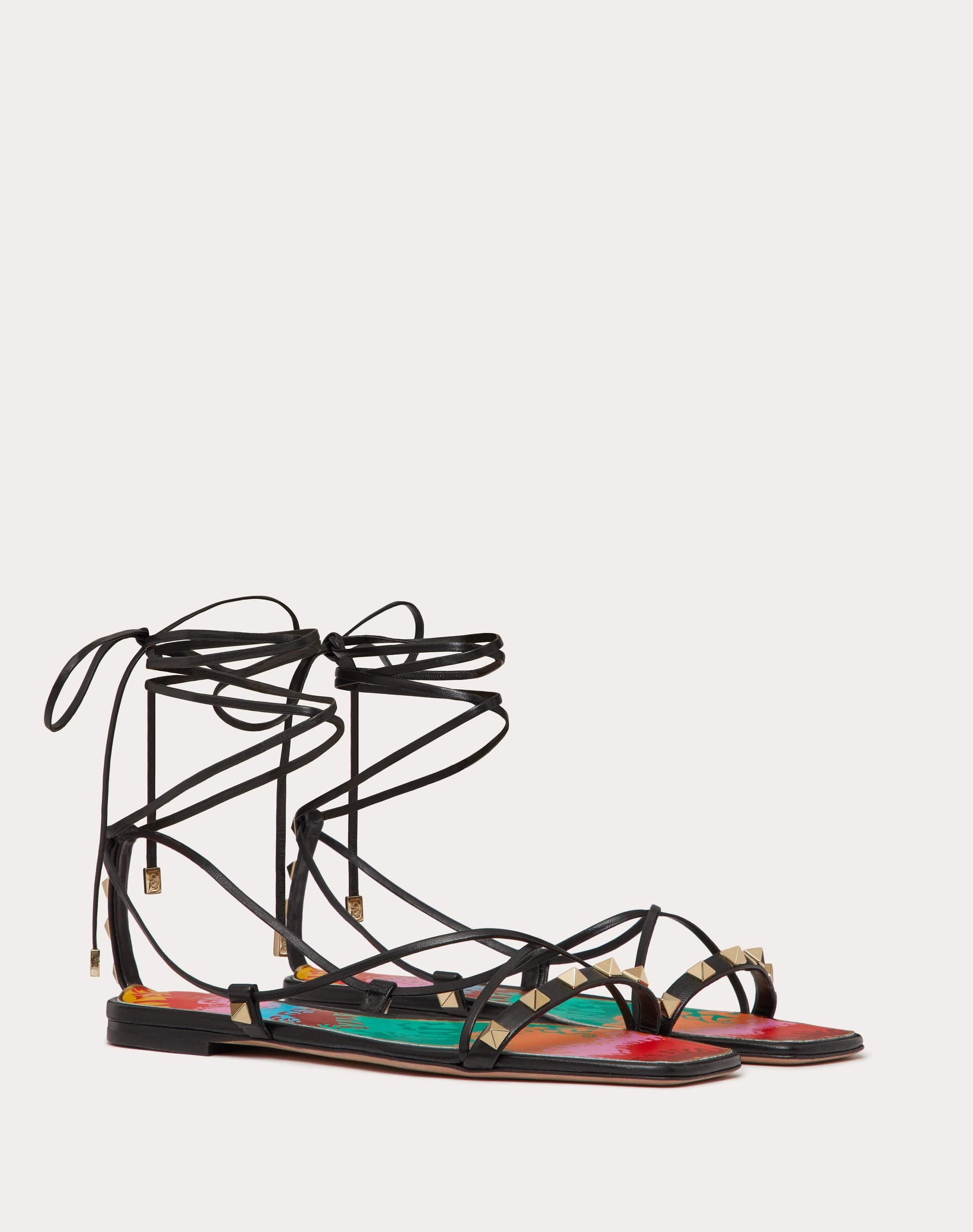 FLAT NAPPA LEATHER SANDALS - 2