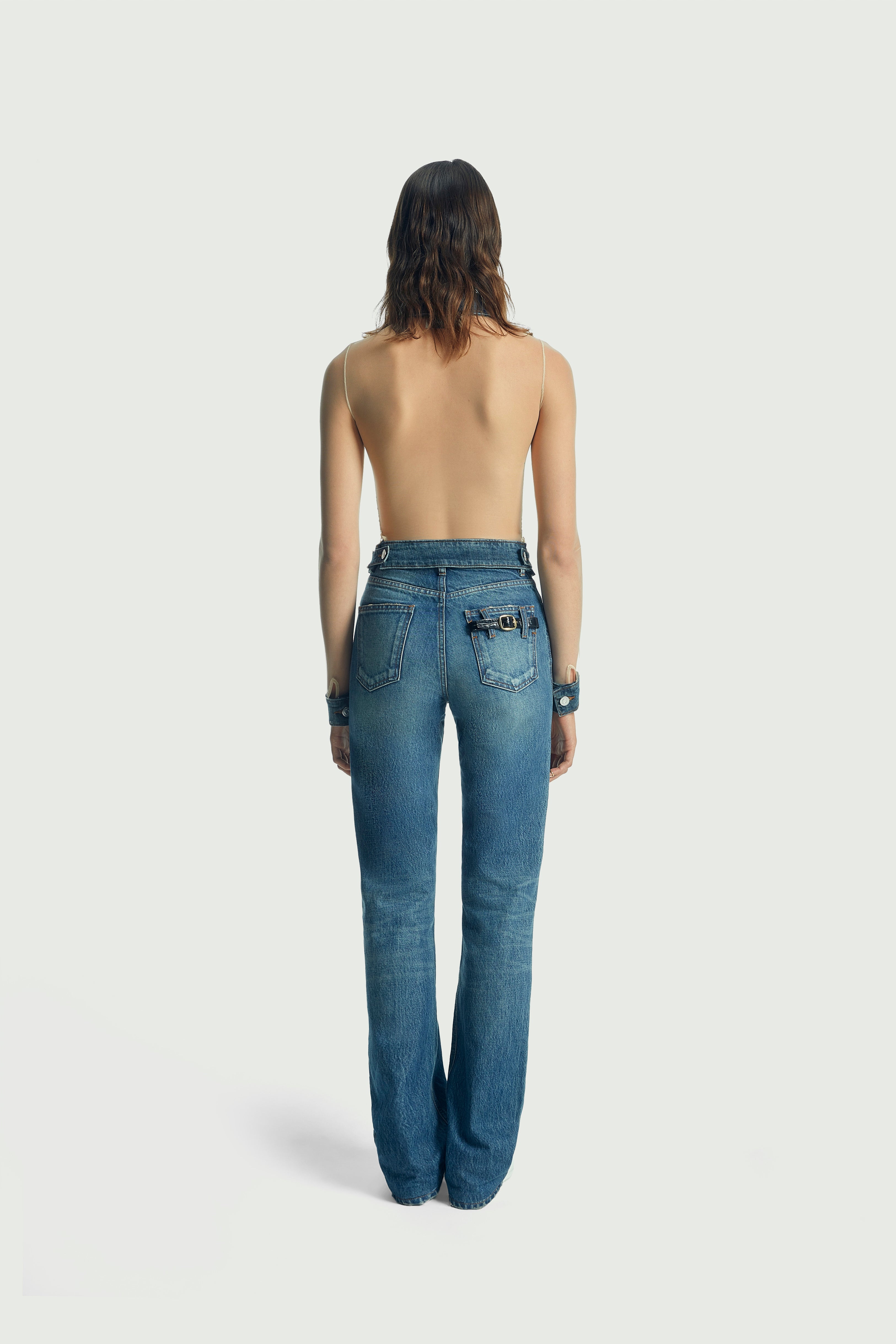 Tulle Illusion Denim Top - 4