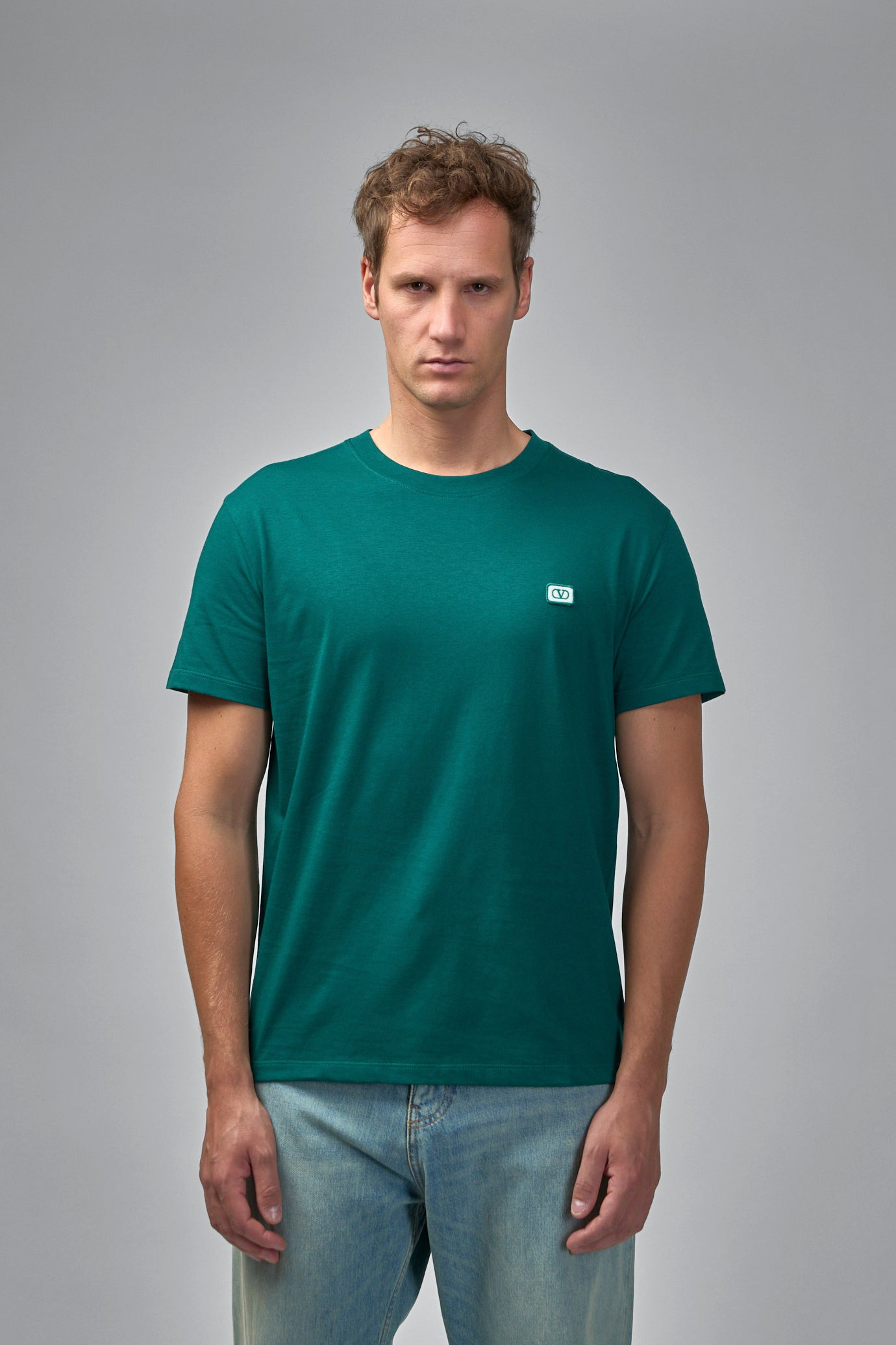 Cotton T-Shirt With VLogo Patch - 3