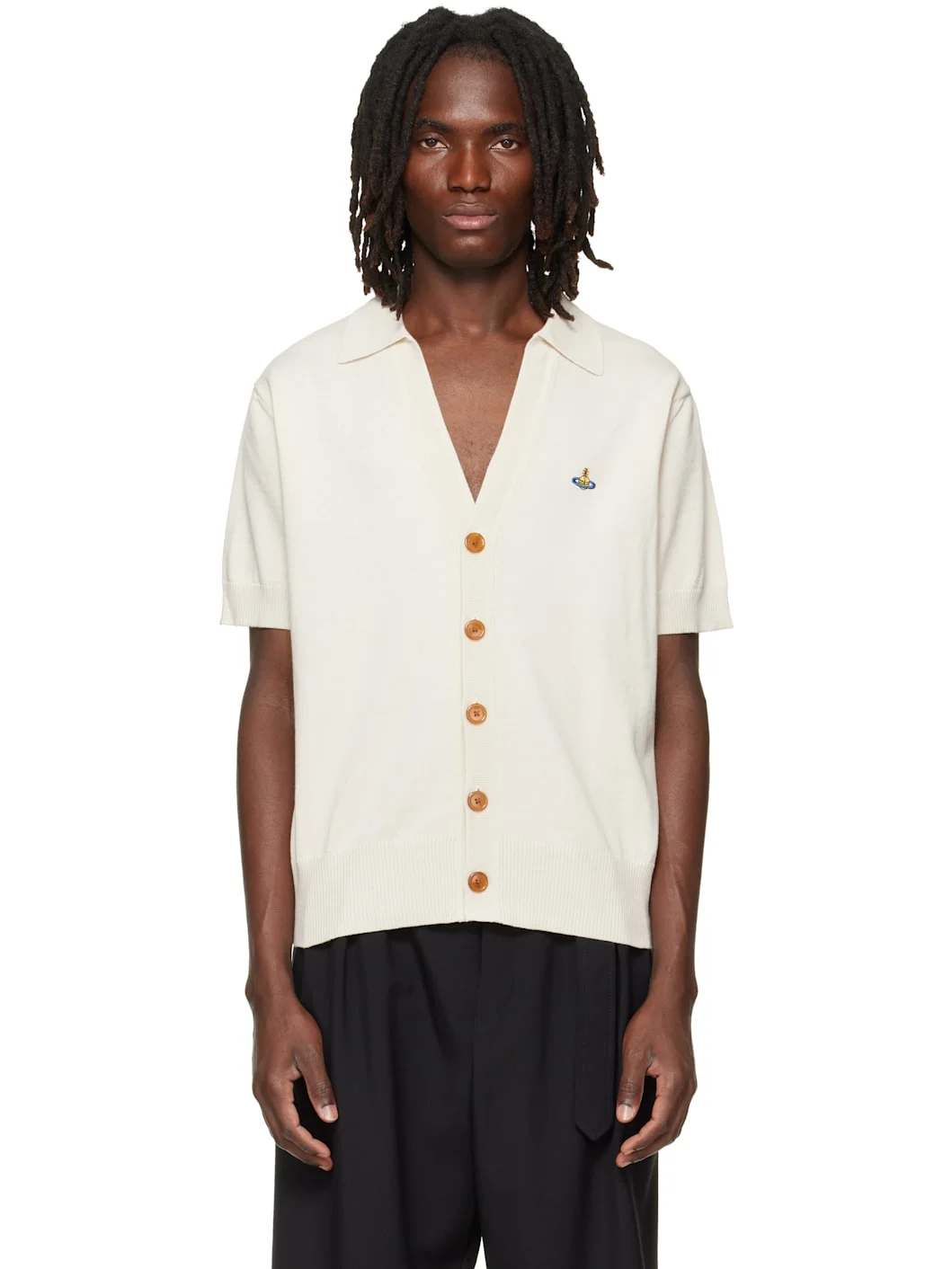 Off-White Polo Cardigan - 1
