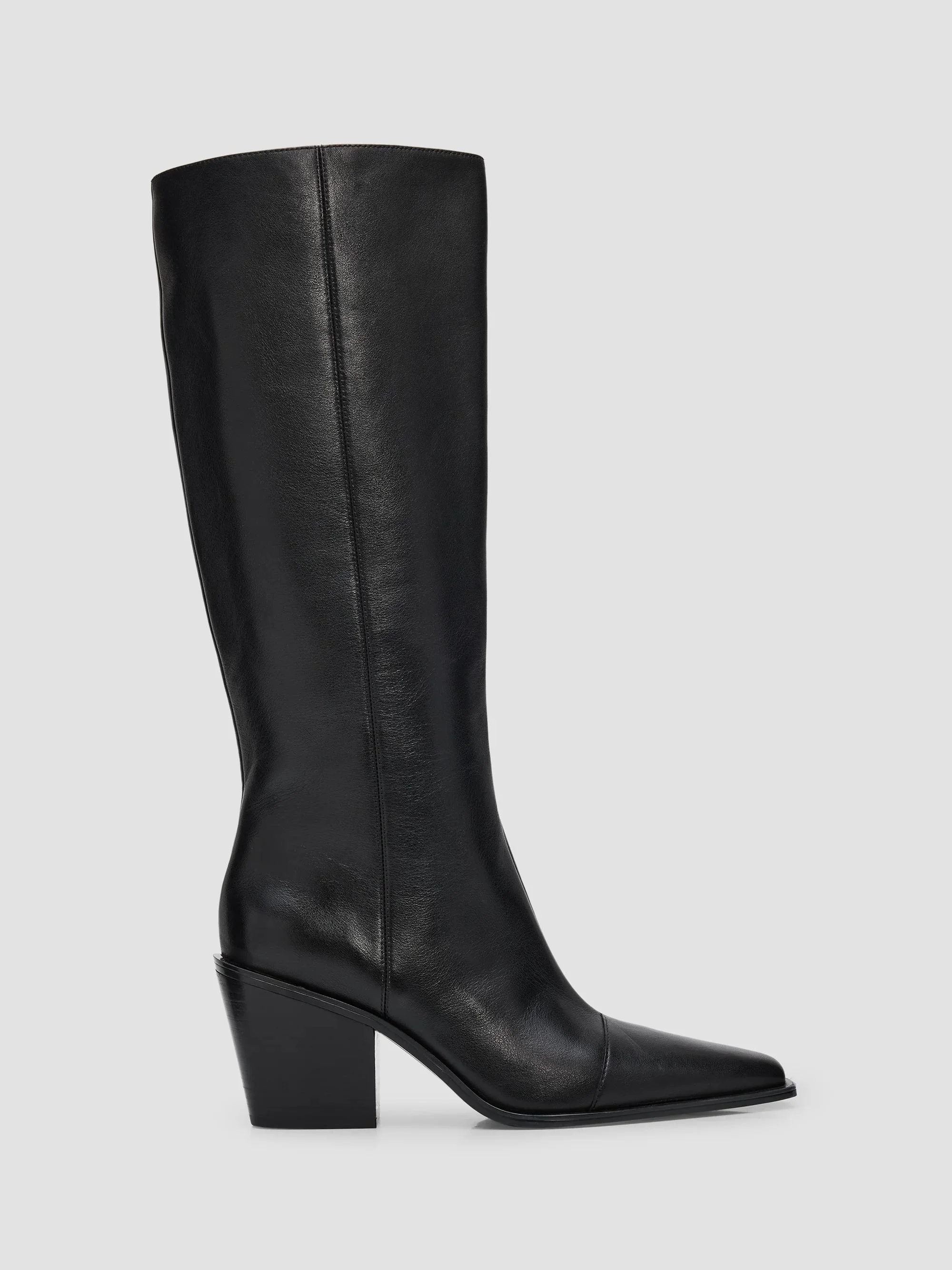 Women's Newbury Leather Knee Boots - Black - 1