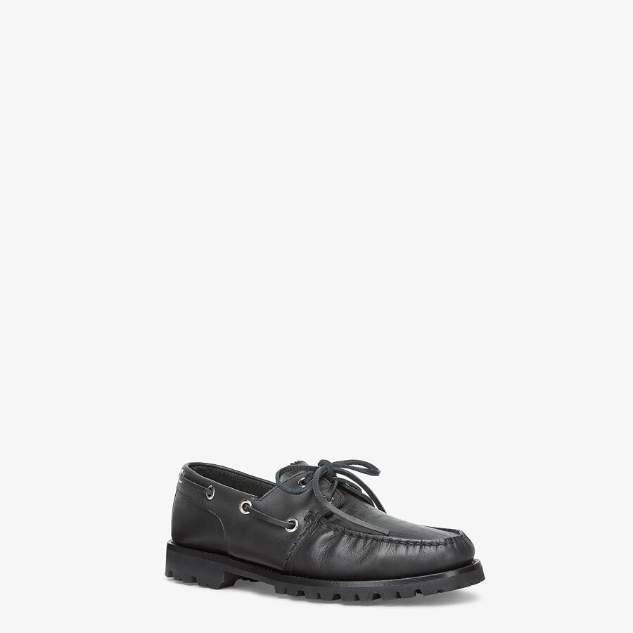 Black leather loafers - 2