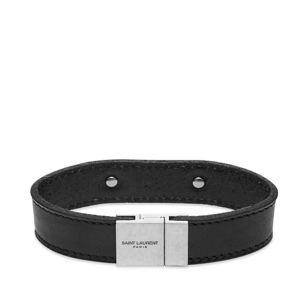 Saint Laurent Leather ID Tag Bracelet - 2