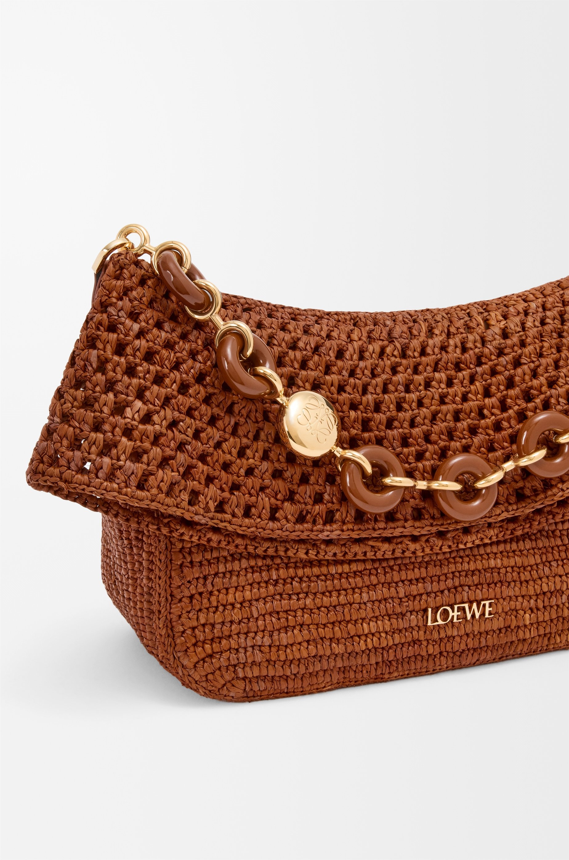 Medium Ola bag in raffia and calfskin - 11