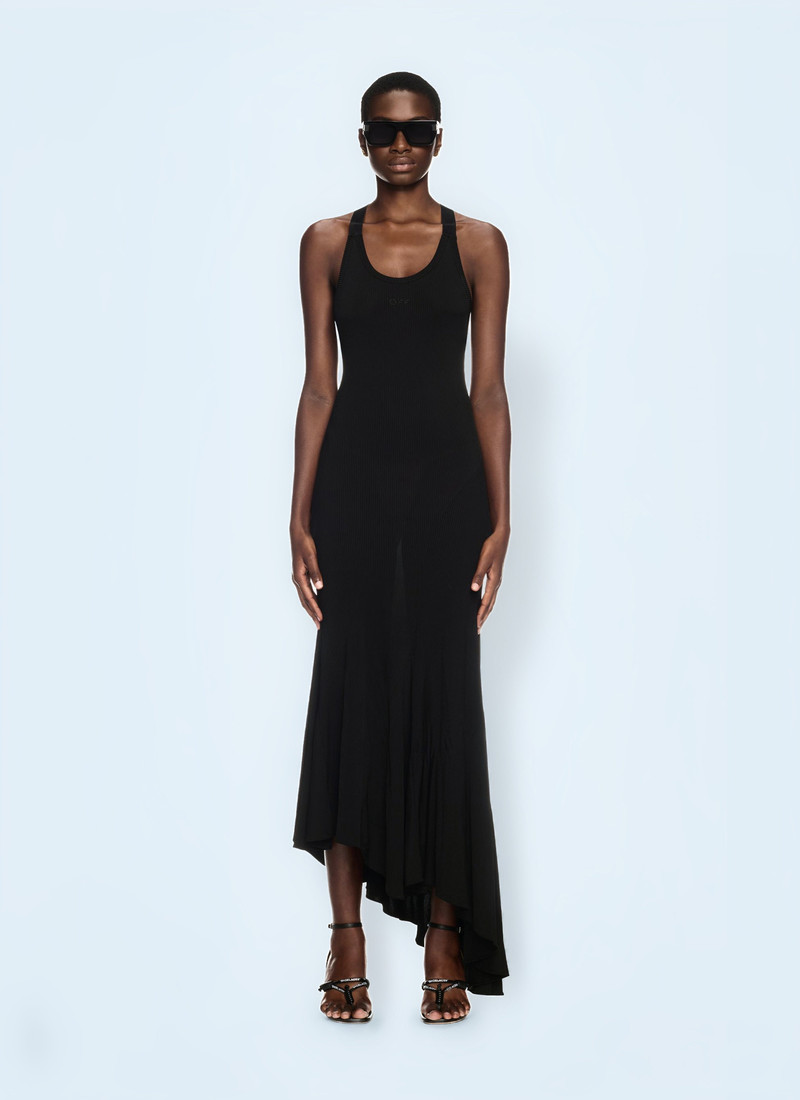 Off White Women Ribbed Dress - 1