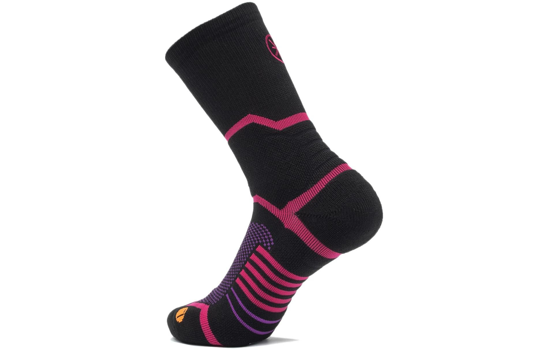 Li-Ning Way Of Wade Mid Cut Basketball Socks 'Black Pink' AWLT017-1 - 3