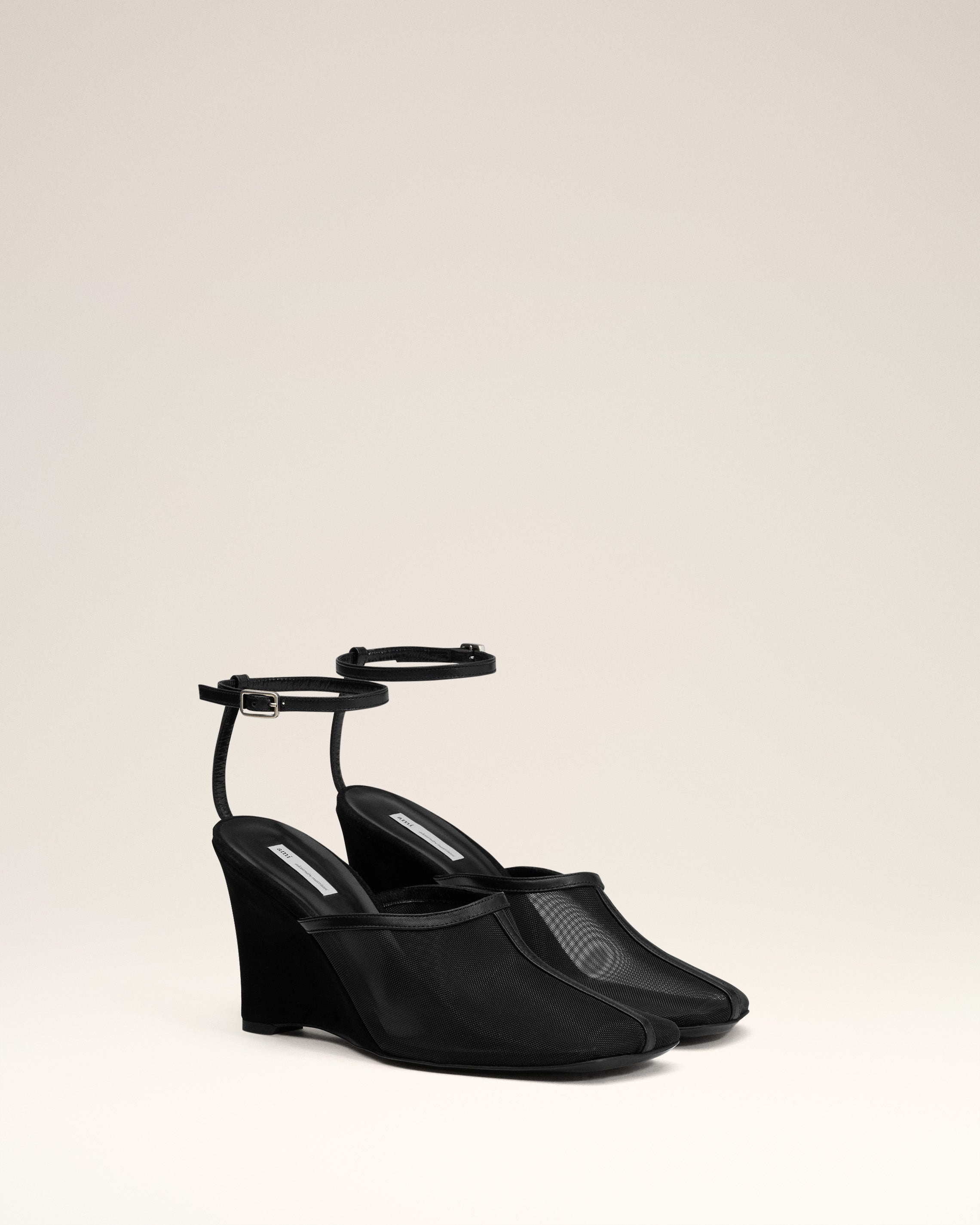 BLACK WEDGE MULES - 3