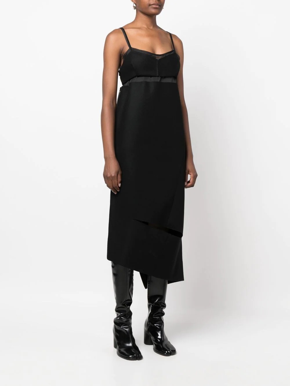 asymmetric cut-out midi dress - 3