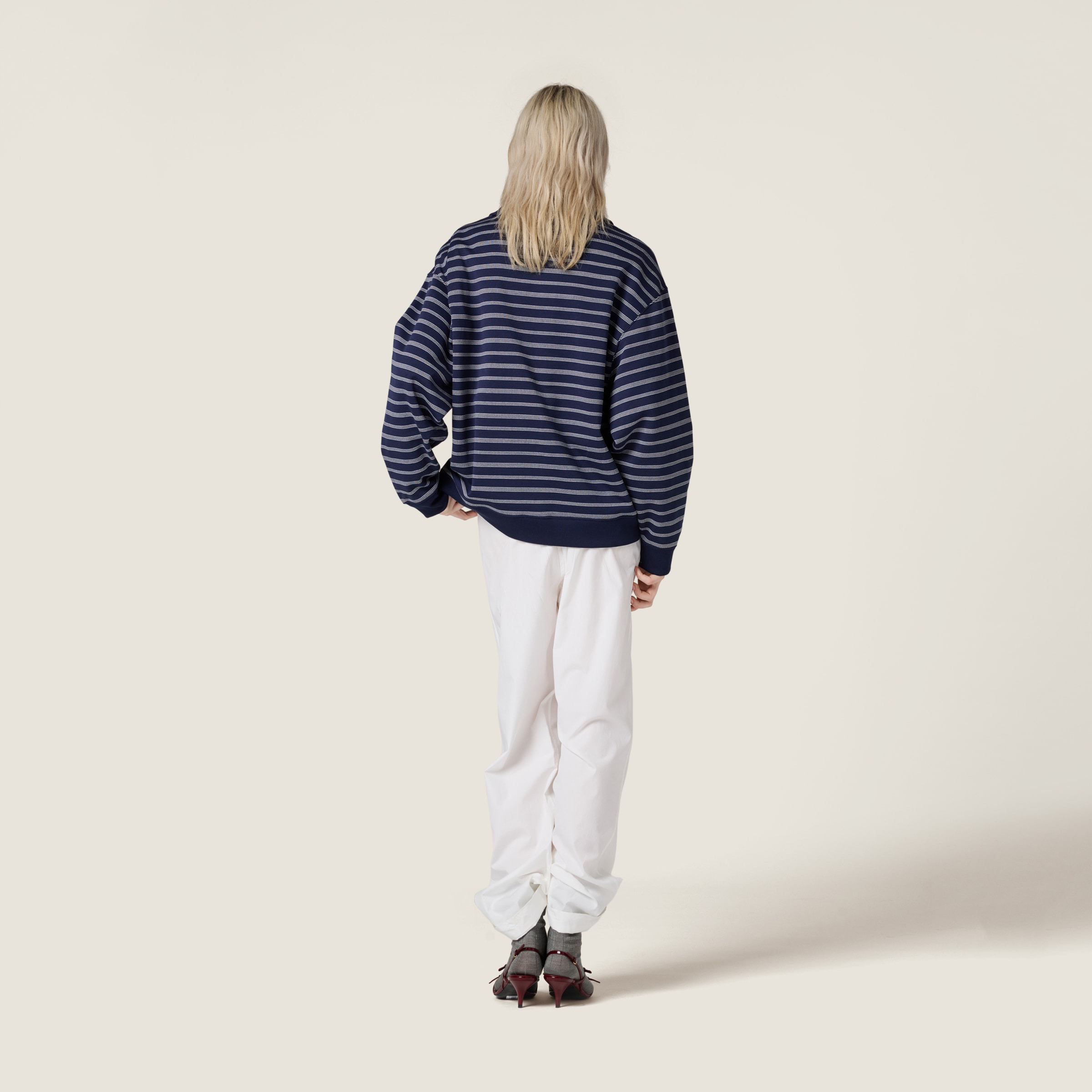 Striped zipper polo shirt - 3