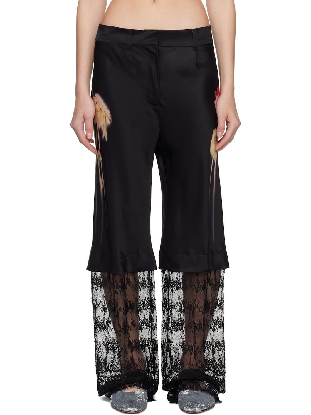 Black Dante Lace Trousers - 1