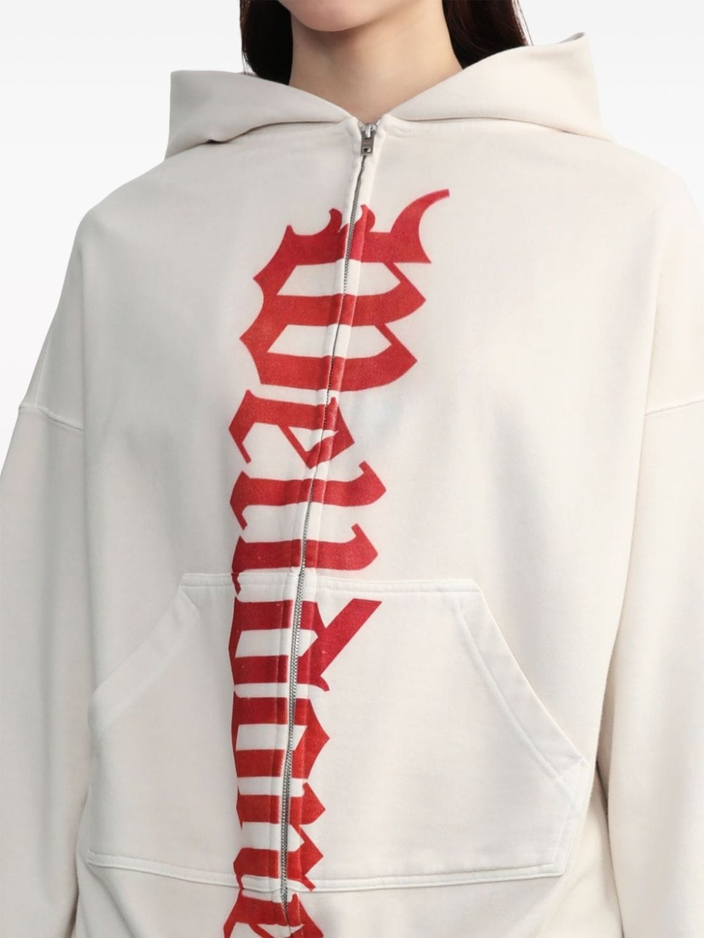 logo-print zip-up hoodie - 5