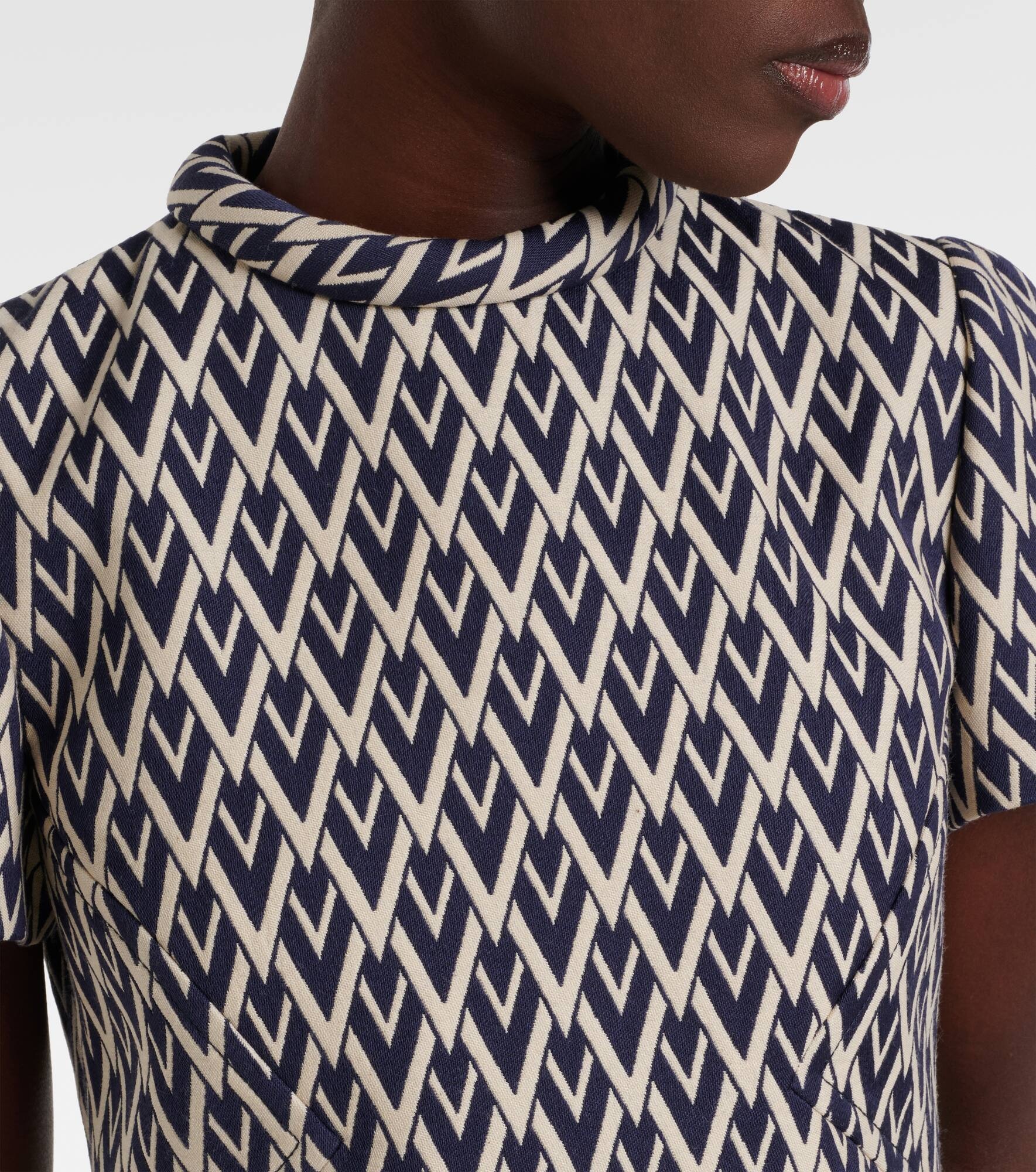 Wool jacquard minidress - 4