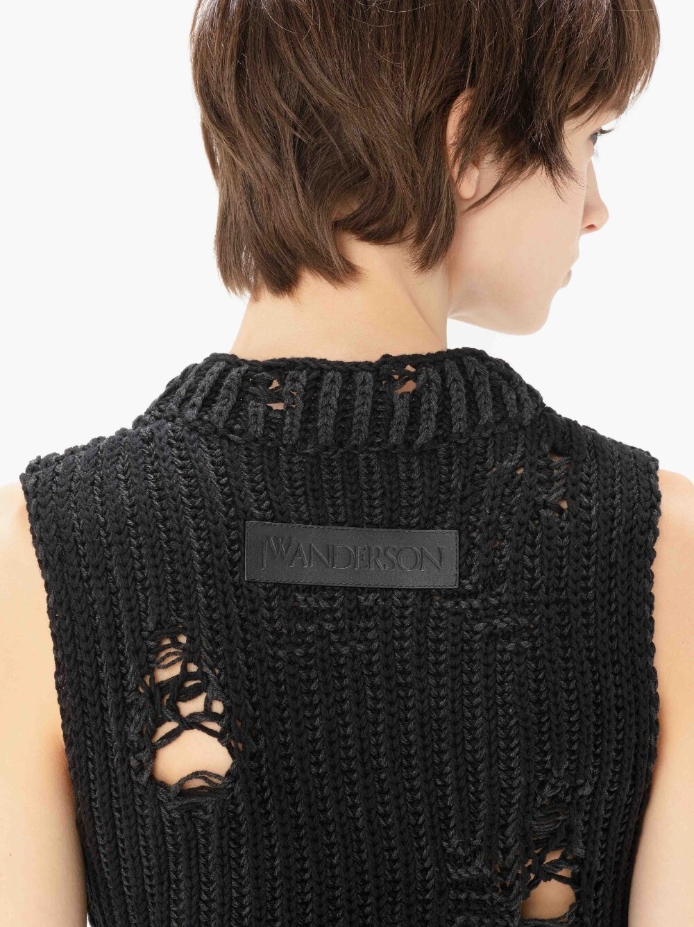 DISTRESSED CROPPED SLEEVELESS VEST - 5