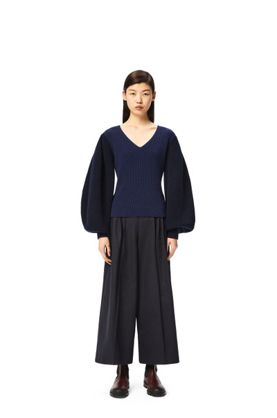 Loewe Balloon sleeve V-neck sweater in wool outlook