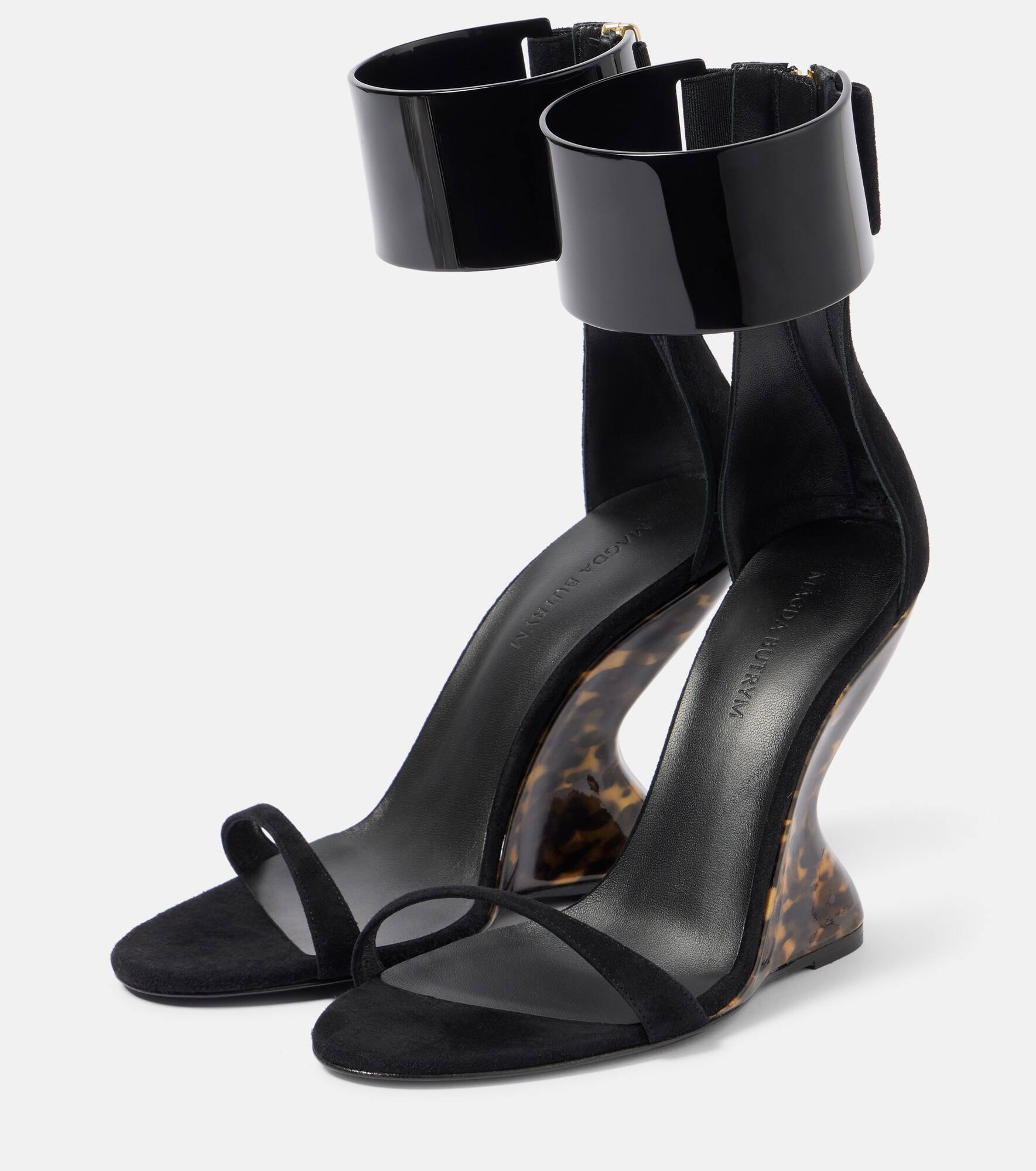 Leather wedge sandals - 4
