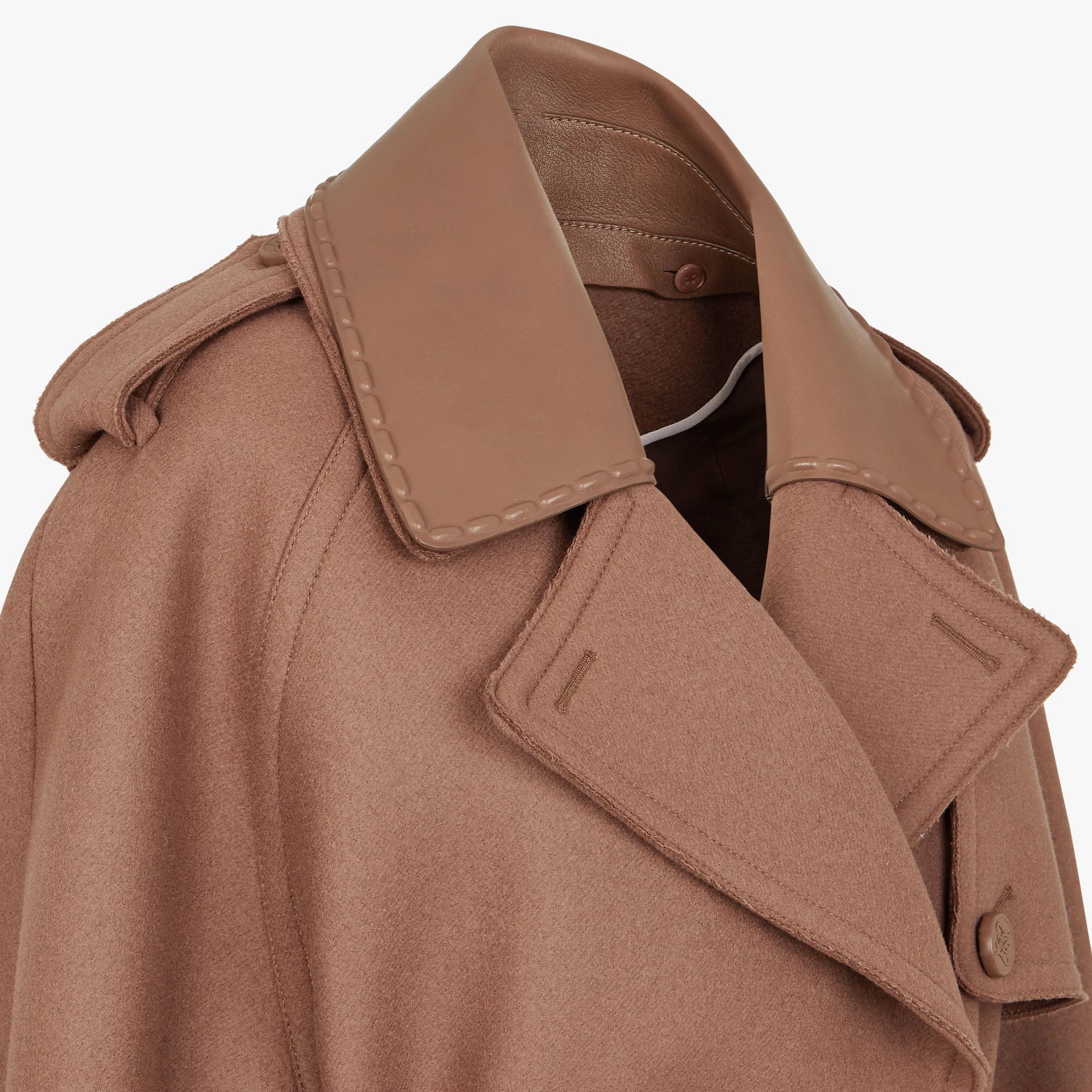 Brown wool trench coat - 3