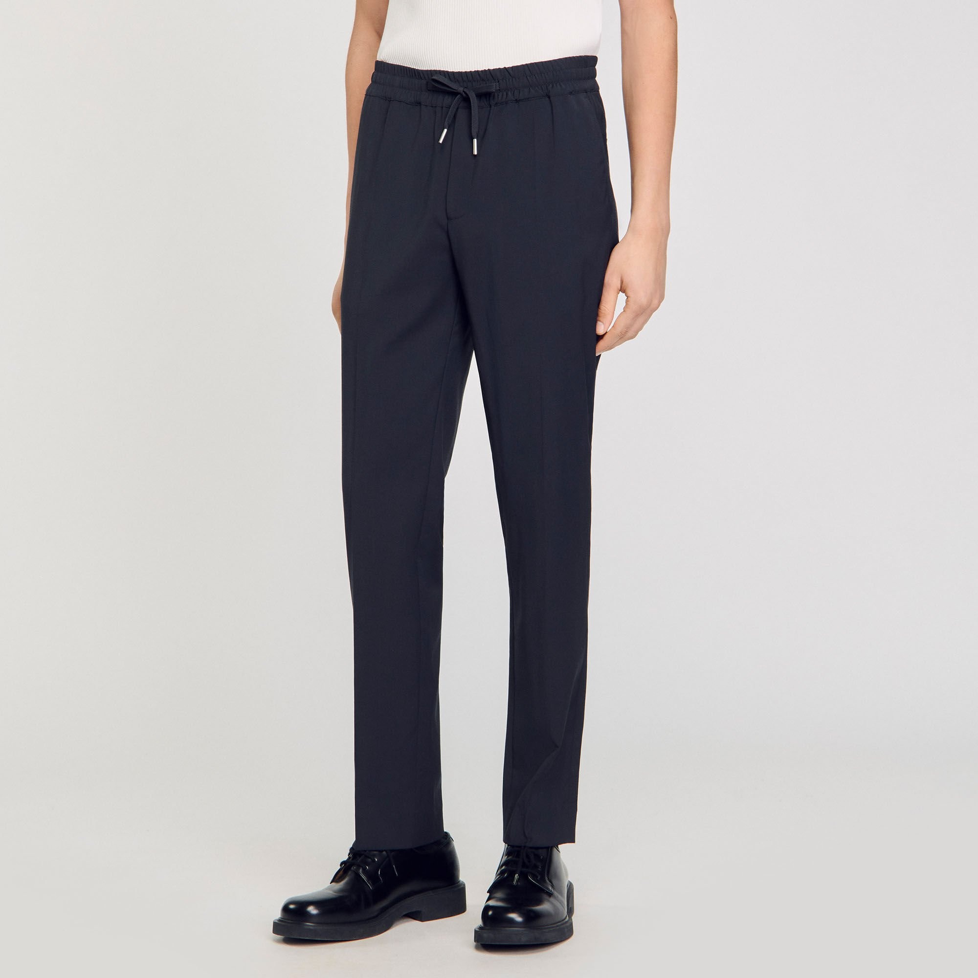 ELASTICATED STRAIGHT-LEG TROUSERS - 4