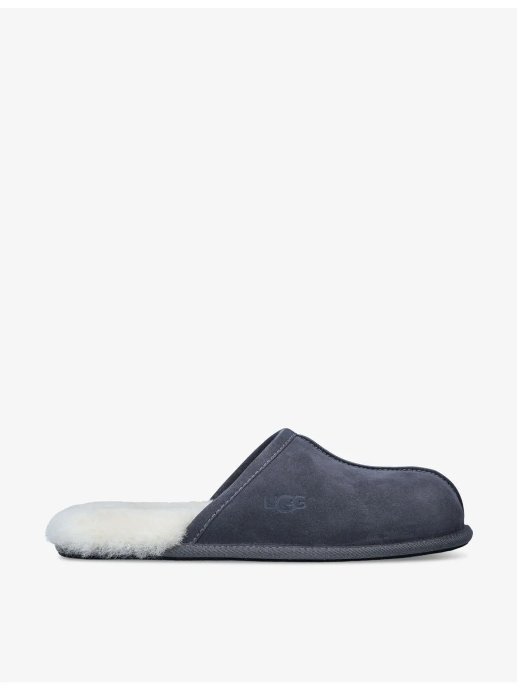 Scuff brand-embossed suede and shearling slippers - 1