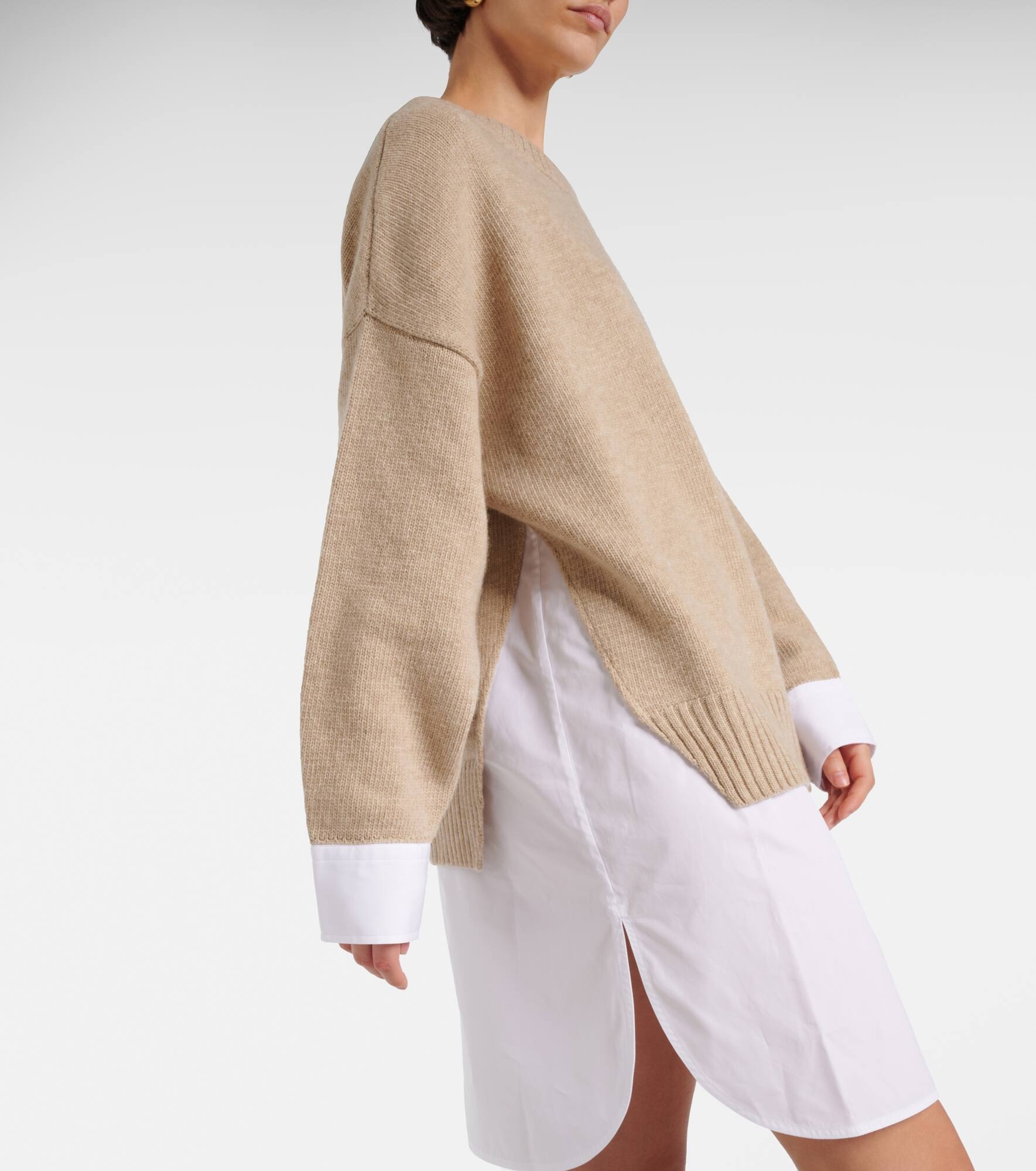 Layered virgin wool sweater - 5