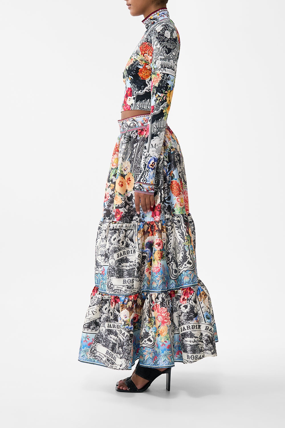 HIGH WAISTED TIERED SKIRT - 4