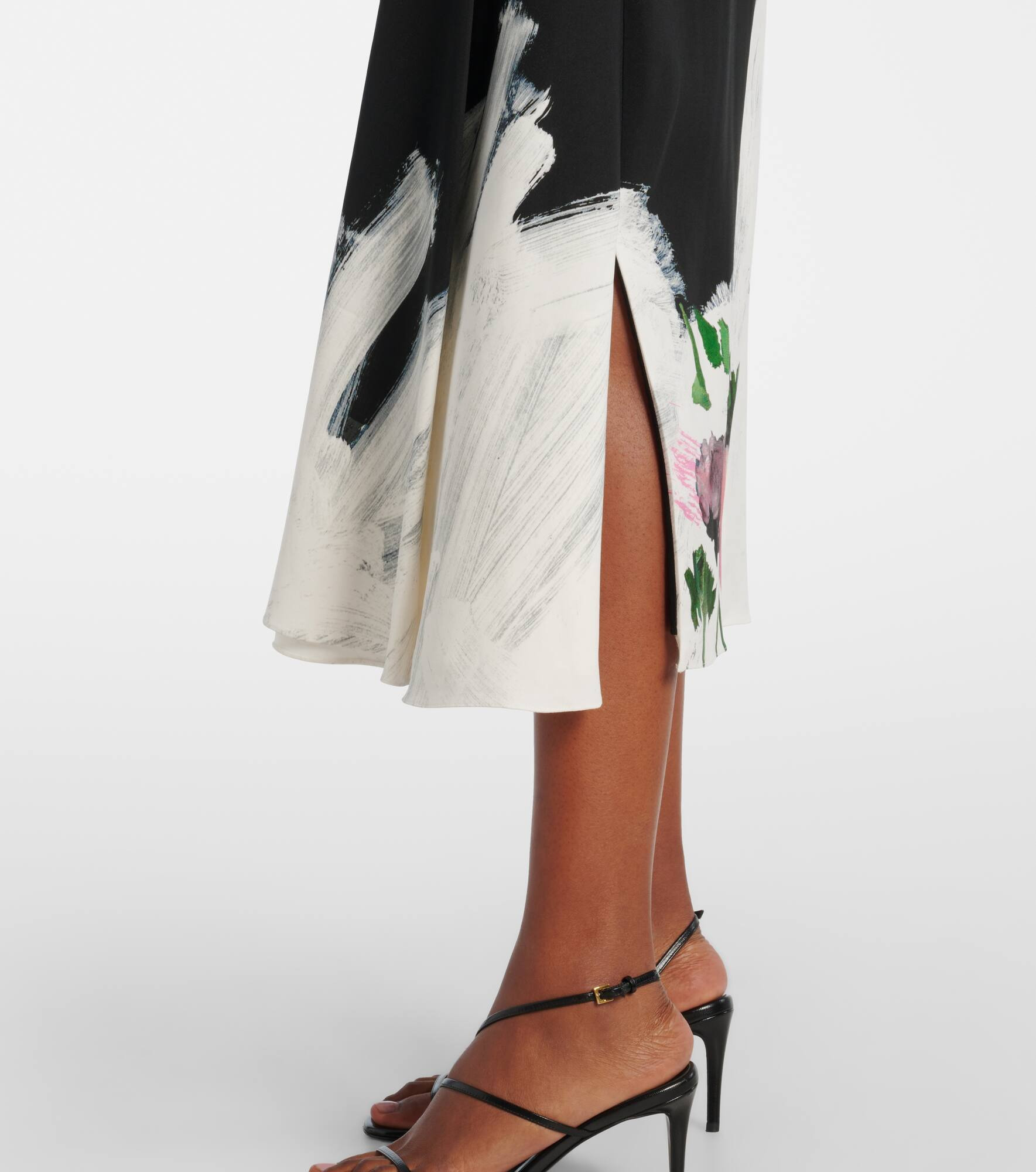 Floral gathered midi dress - 6