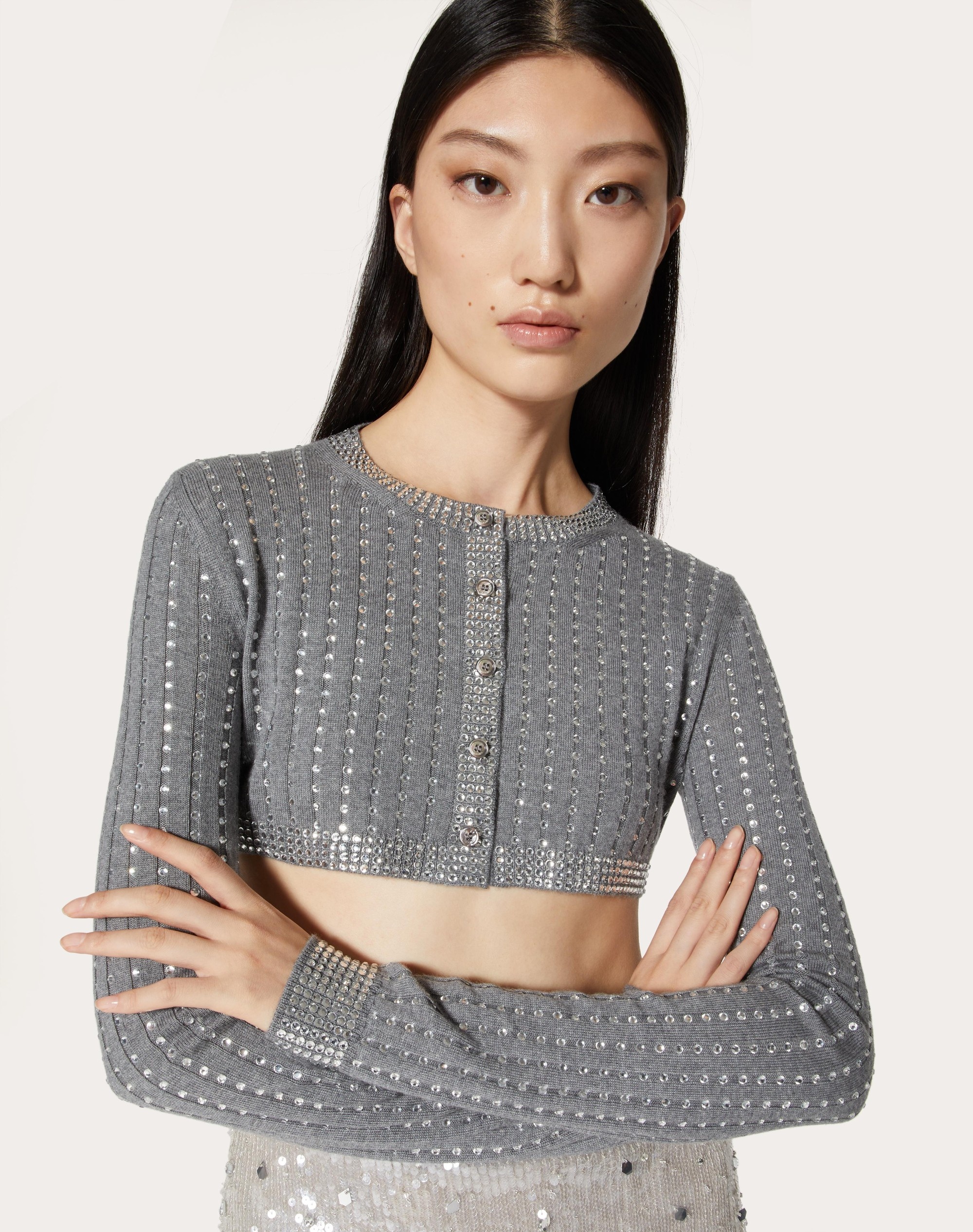 WOOL AND RHINESTONE CARDIGAN - 5