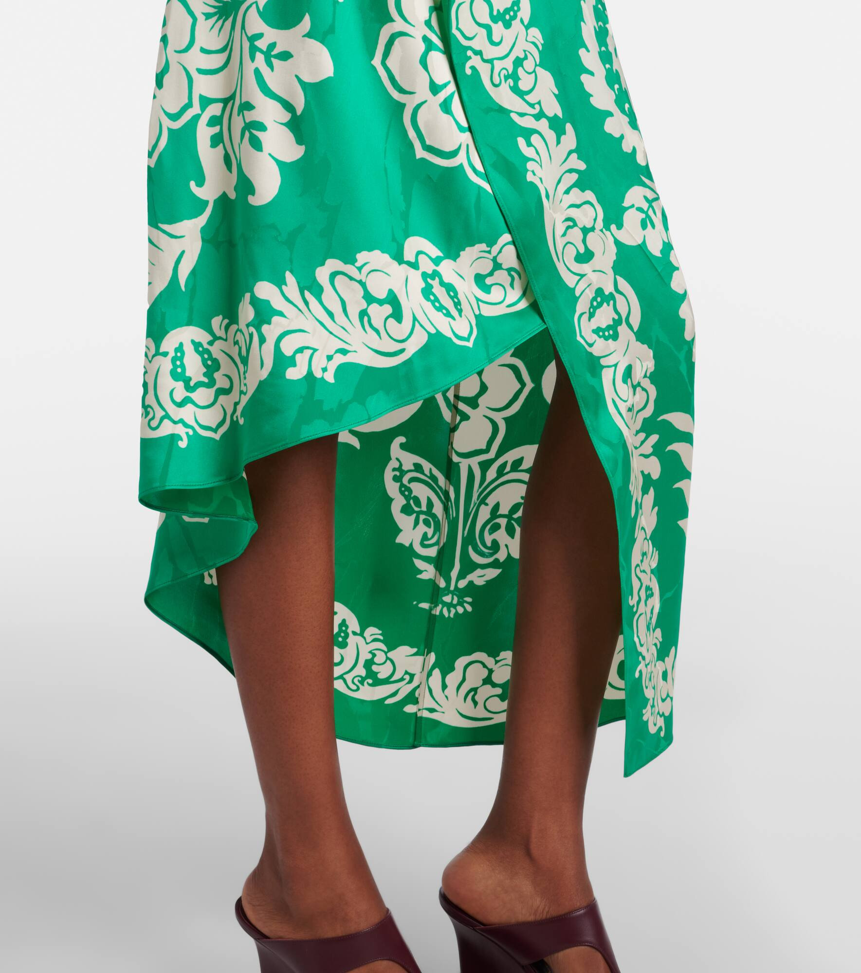Printed satin wrap dress - 5