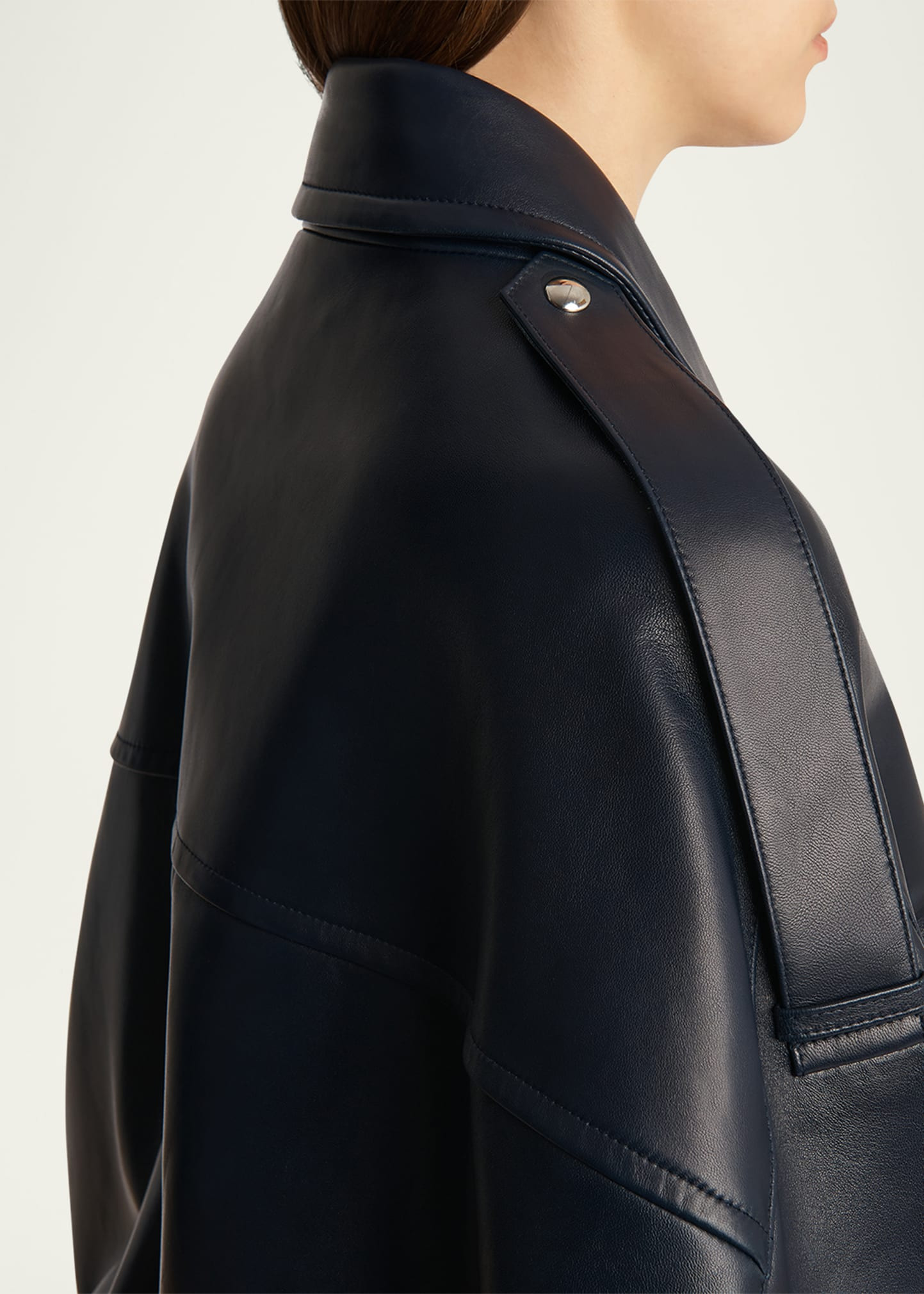 Owey Leather Bomber Jacket - 5