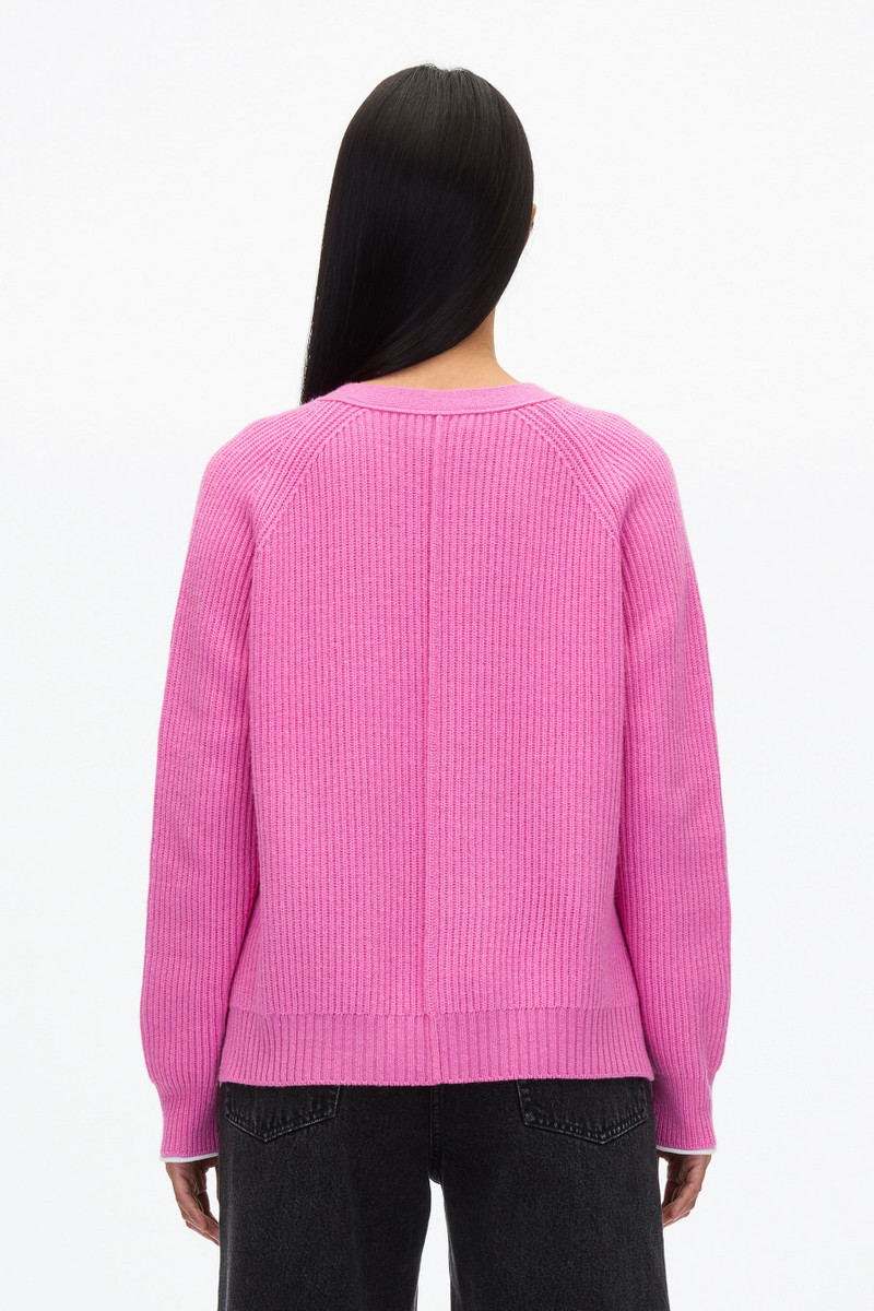 Relaxed Cardigan with Contrast Trims 4