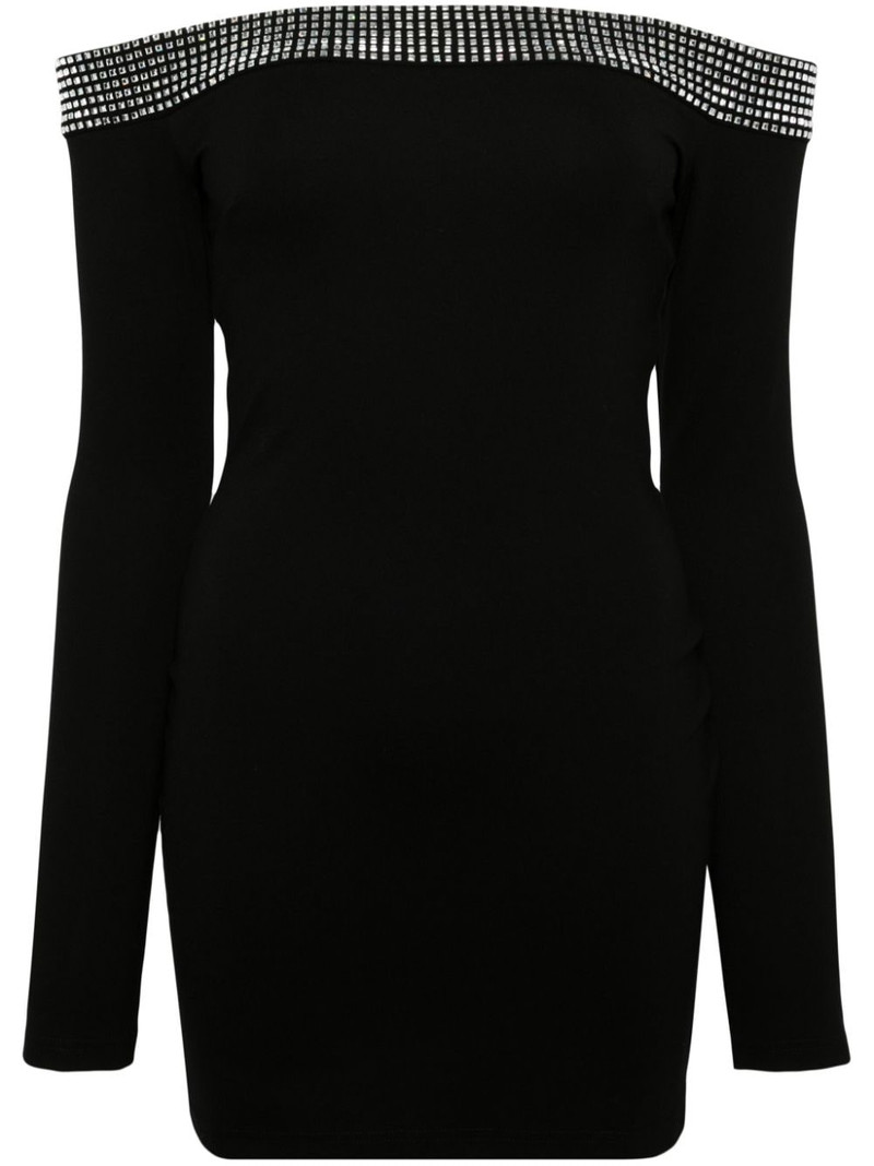 crystal-embellished off-shoulder dress 1