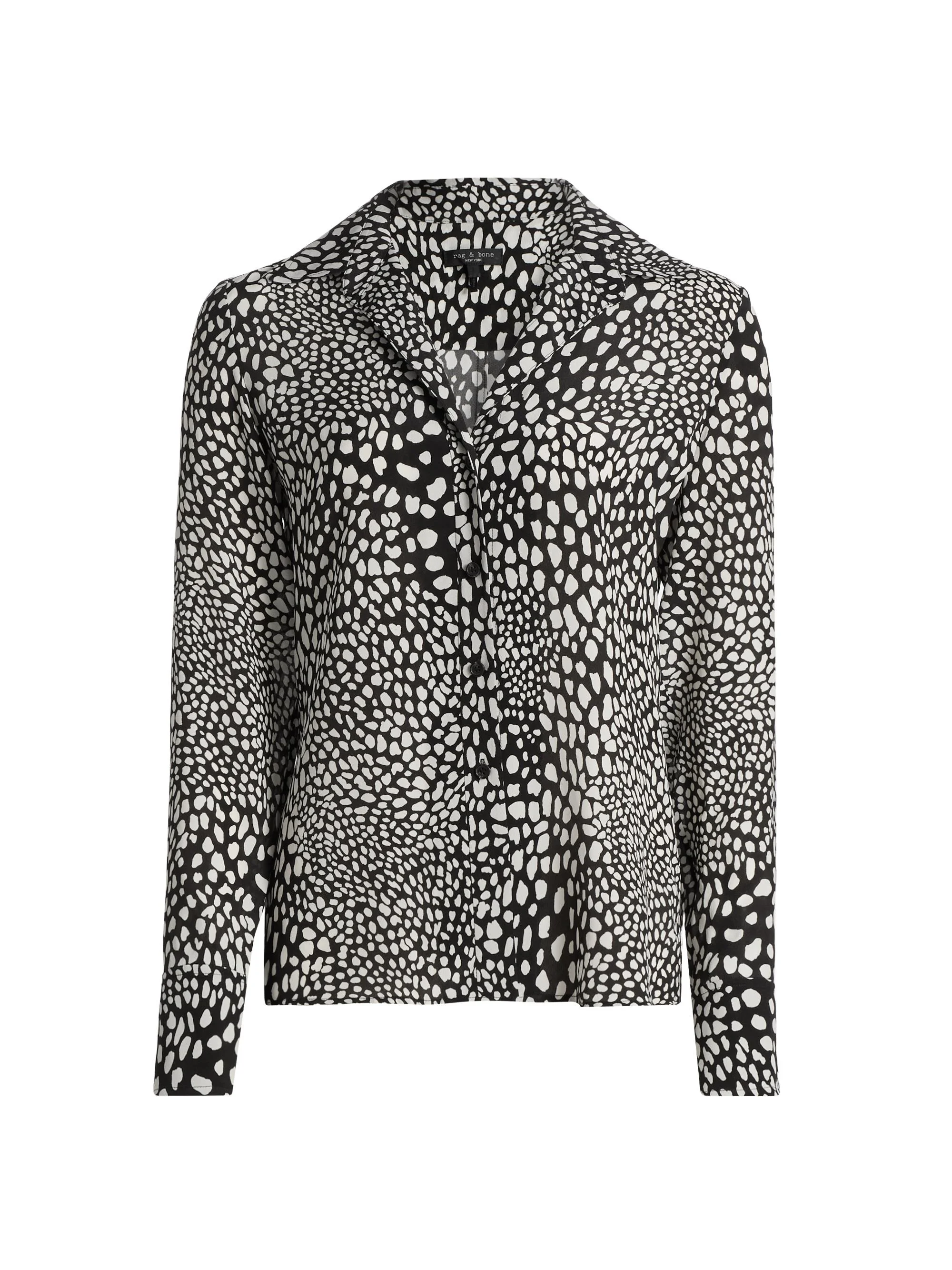 Women's Sade Printed Blouse - Black Lp - 1