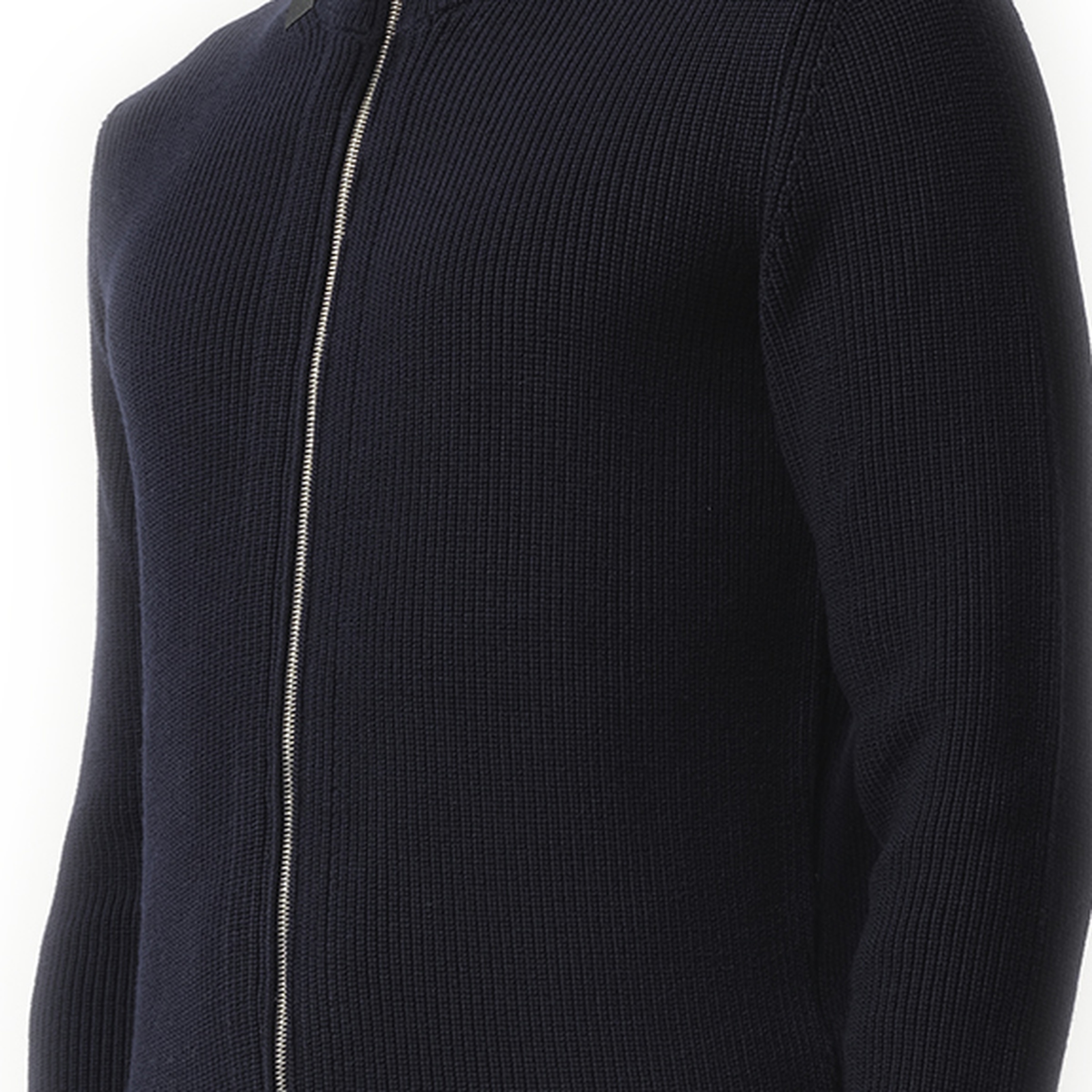 English Rib Zip Cardigan in Navy - 3