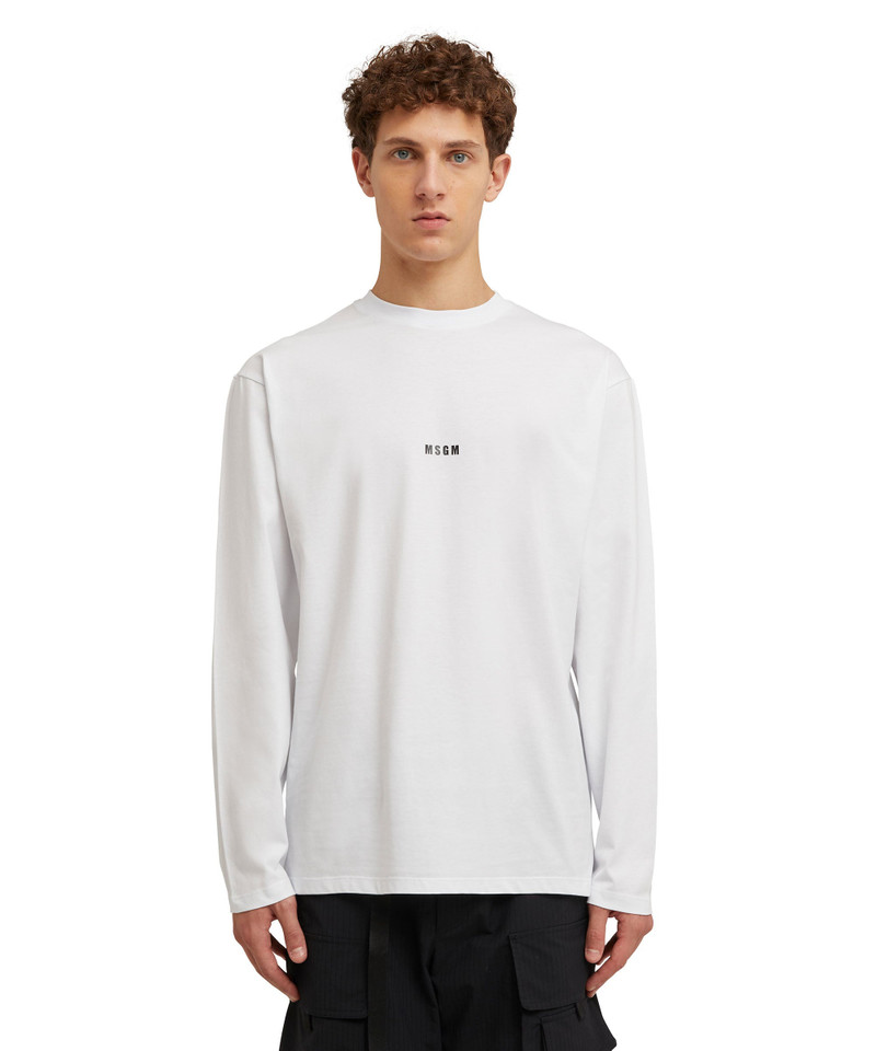 MSGM Solid&nbsp;colour cotton round neck T-shirt outlook