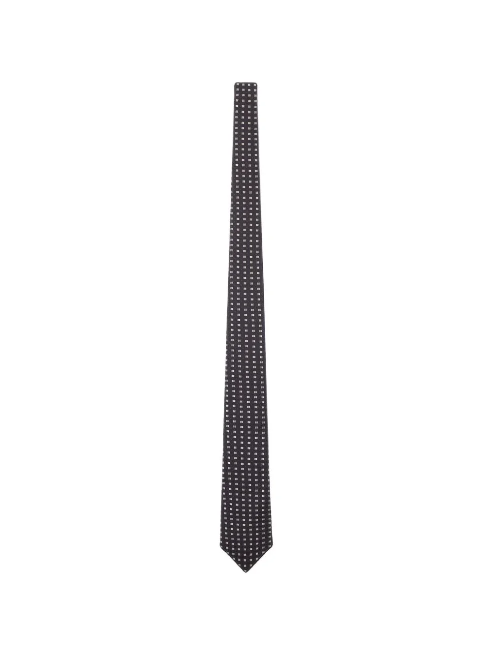 geometric-pattern silk tie - 1
