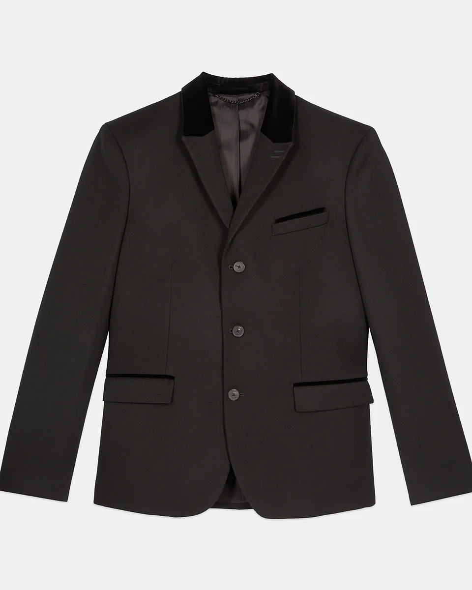 BLACK WOOL BLAZER - 1