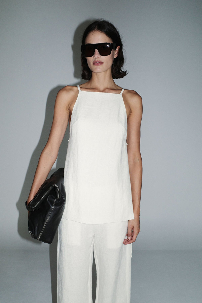Belted Side Detail Top - Off White 7