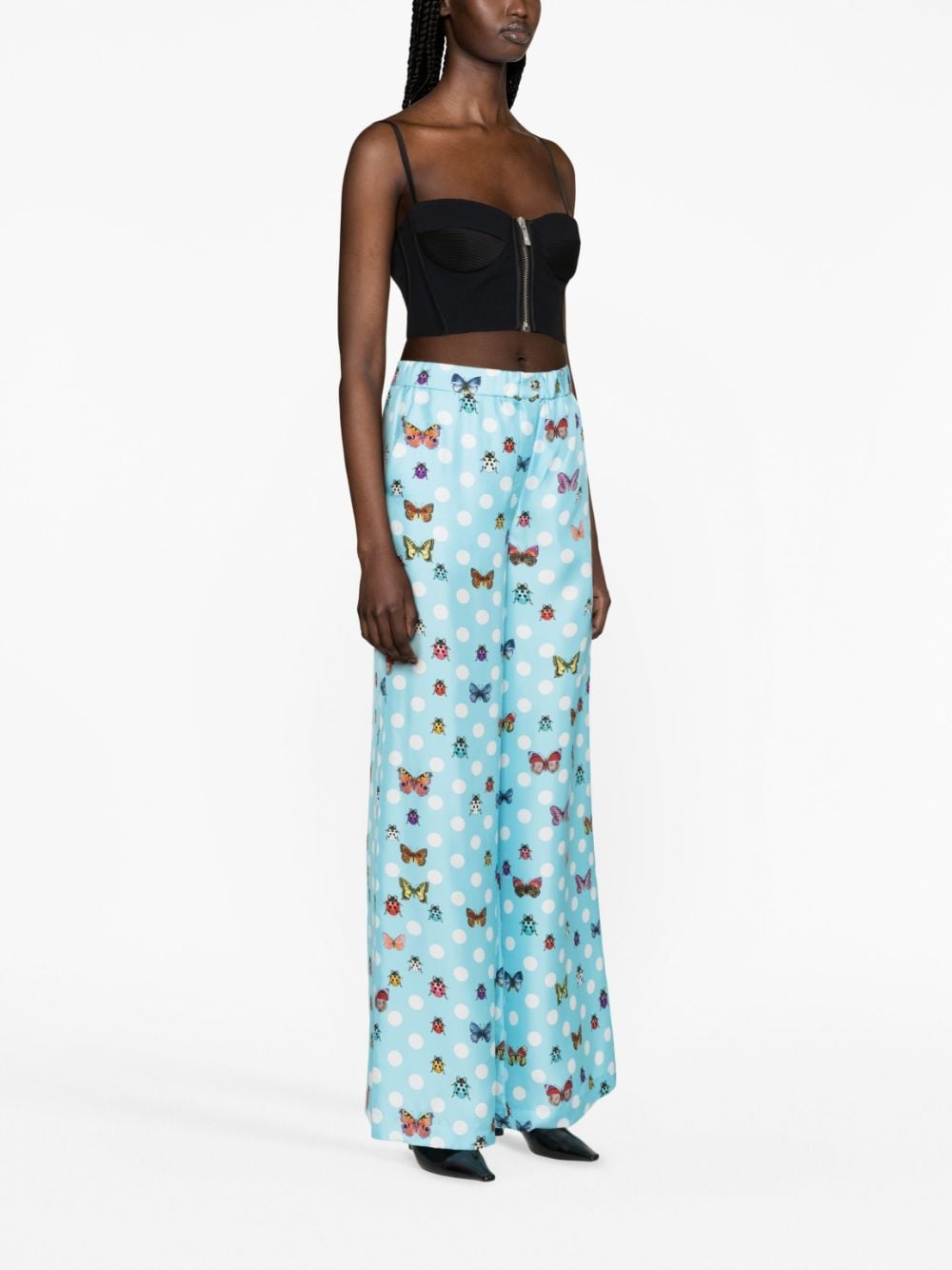 graphic-print wide-leg trousers - 4