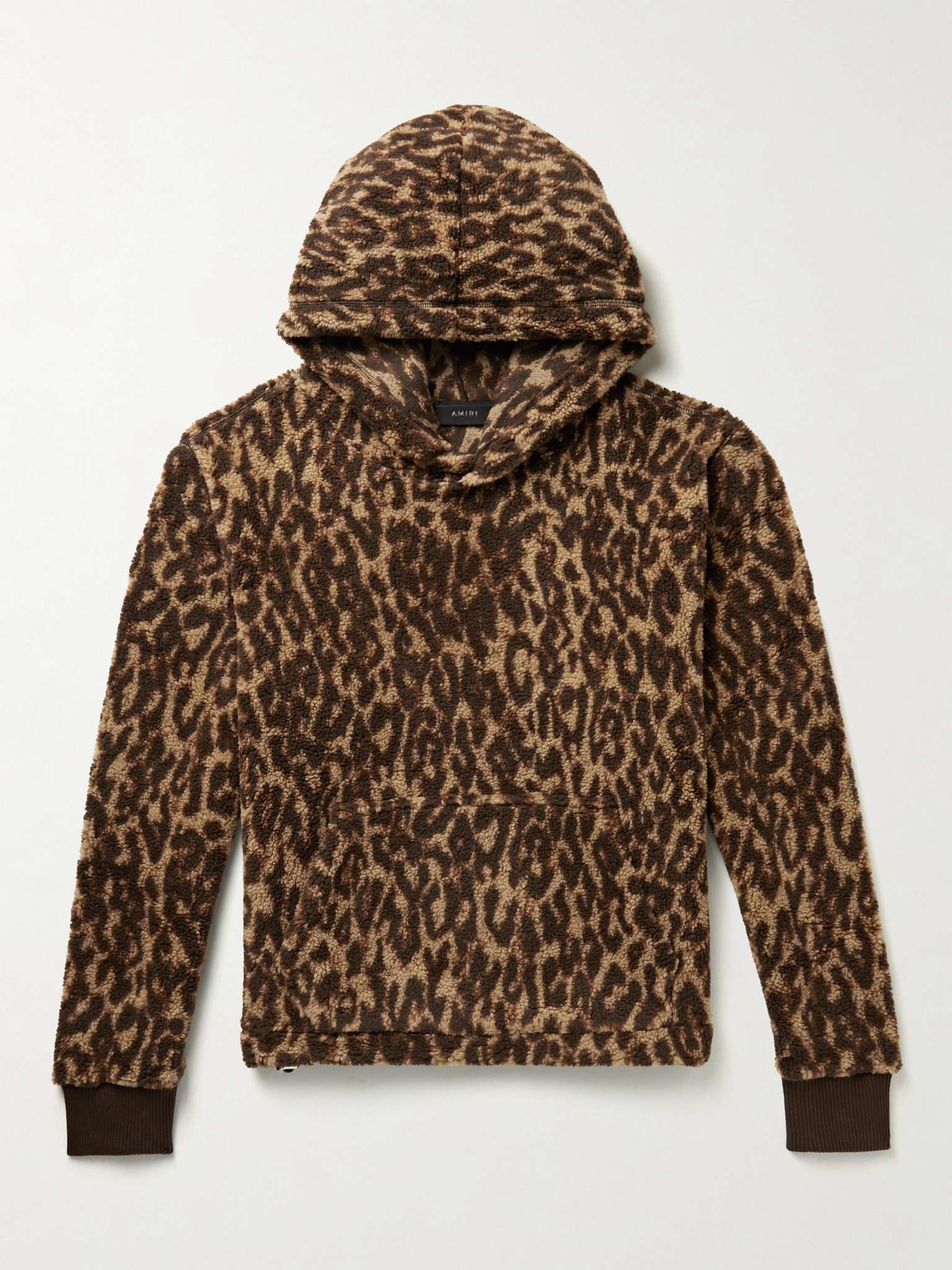 Leopard-Print Fleece Hoodie - 1