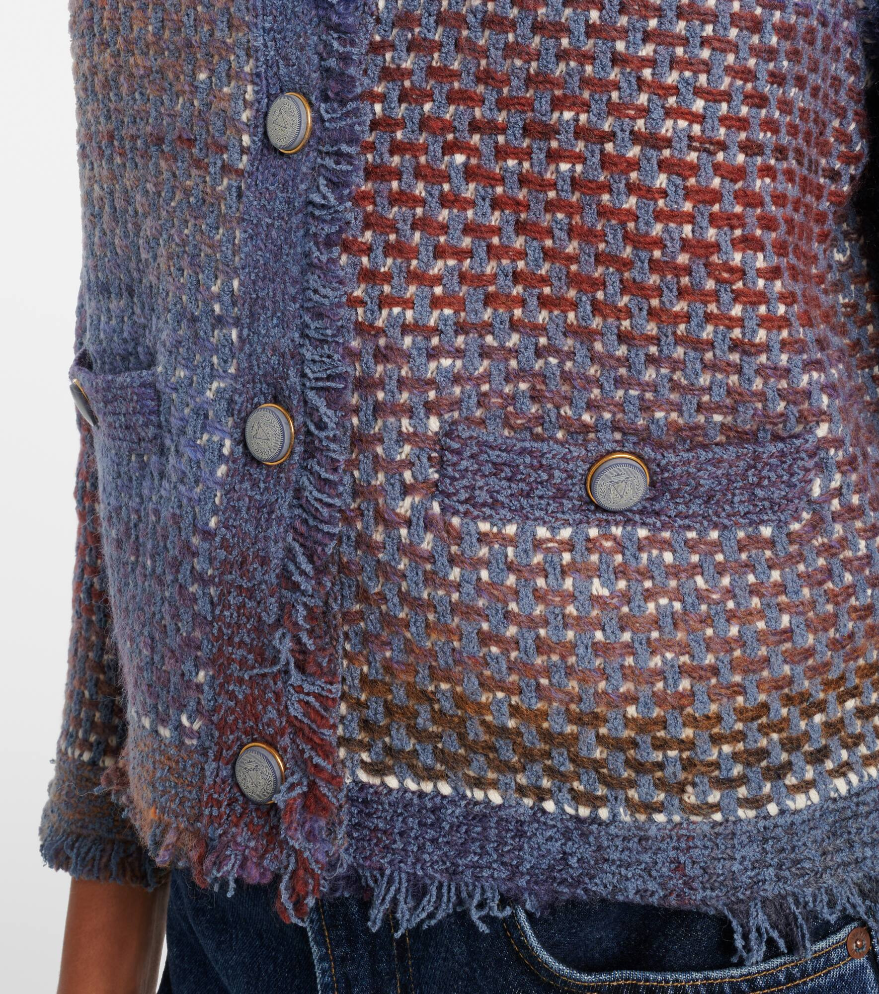 Fringed cotton-blend cardigan - 5