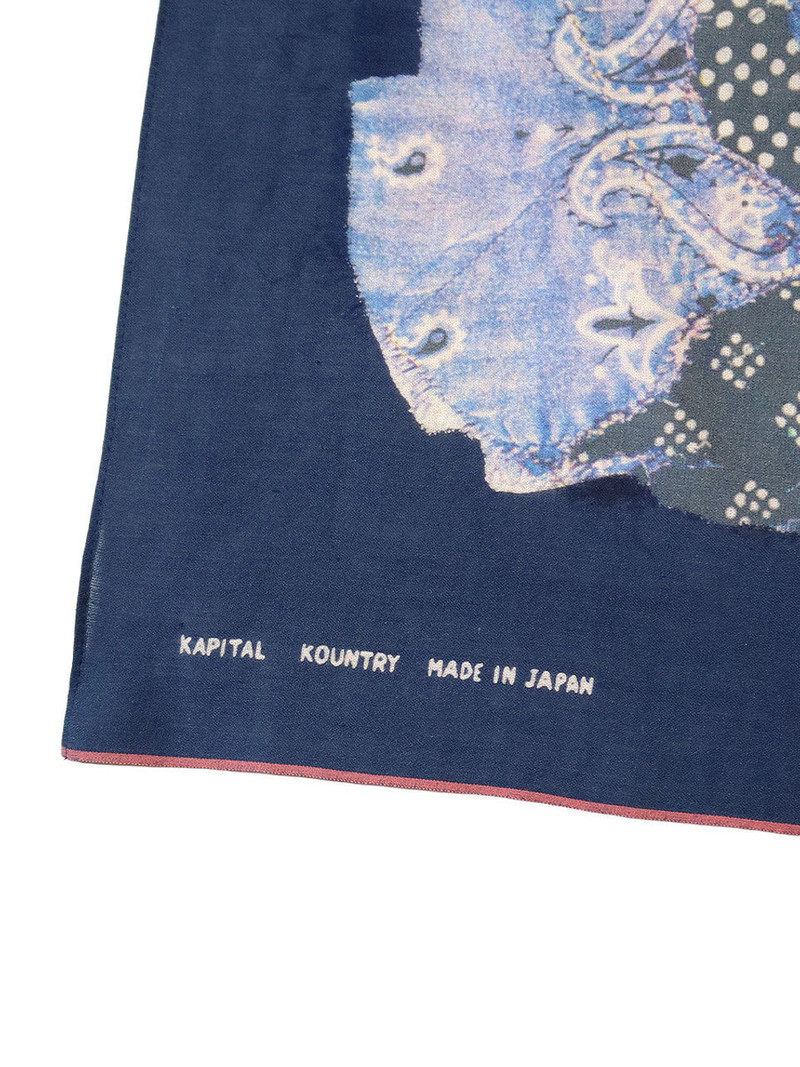 Kapital KAPITAL Fastcolor Selvedge Bandana (BANDANA Patchwork) 'Navy' outlook