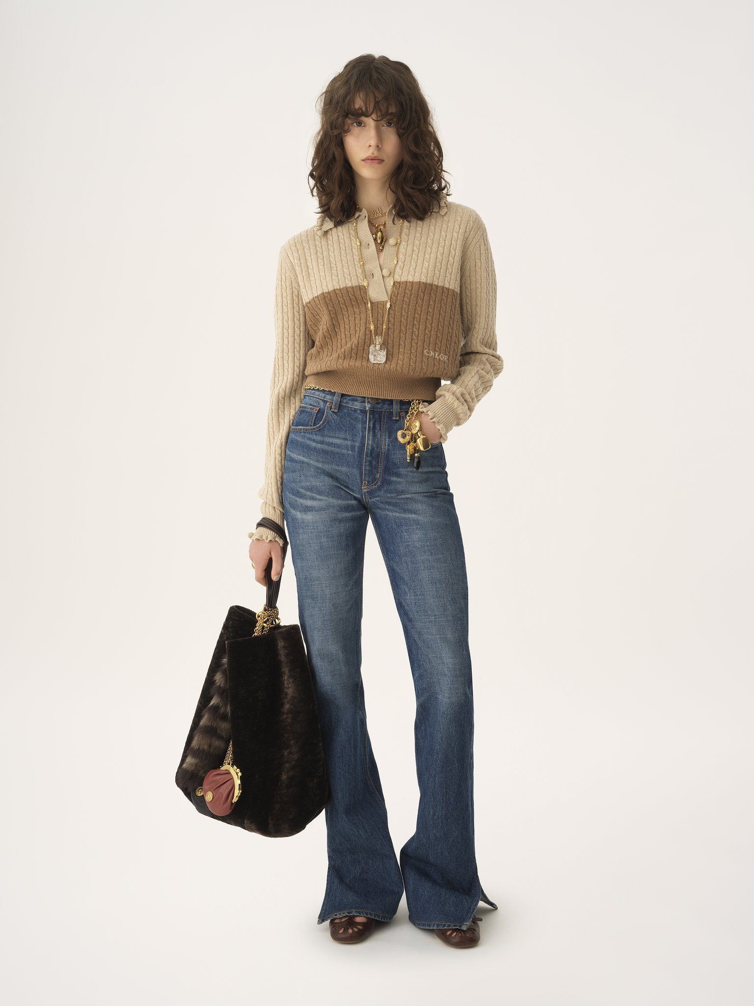 COLLAR SWEATER IN A WOOL & CASHMERE KNIT - 3